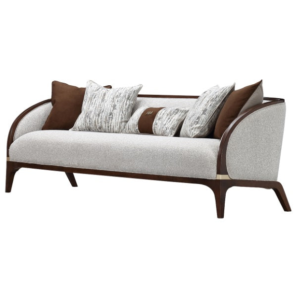 AICO Furniture Houston Sofa Pebble in Walnut - Luxury Home Furniture (MI)