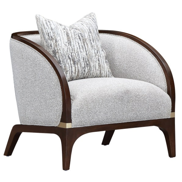 AICO Furniture Houston Matching Chair Pebble in Walnut - Luxury Home Furniture (MI)
