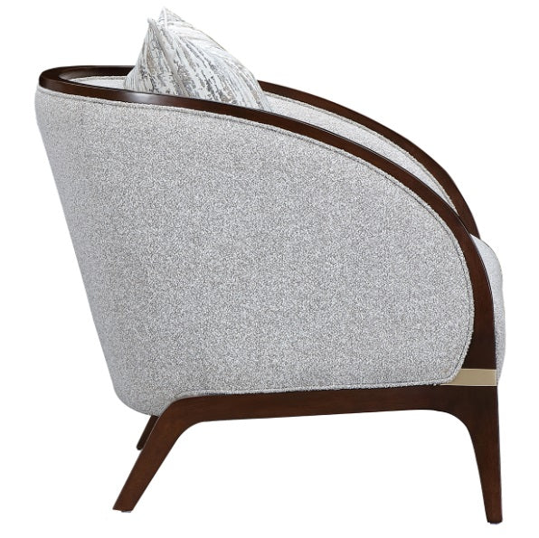 AICO Furniture Houston Matching Chair Pebble in Walnut - Luxury Home Furniture (MI)