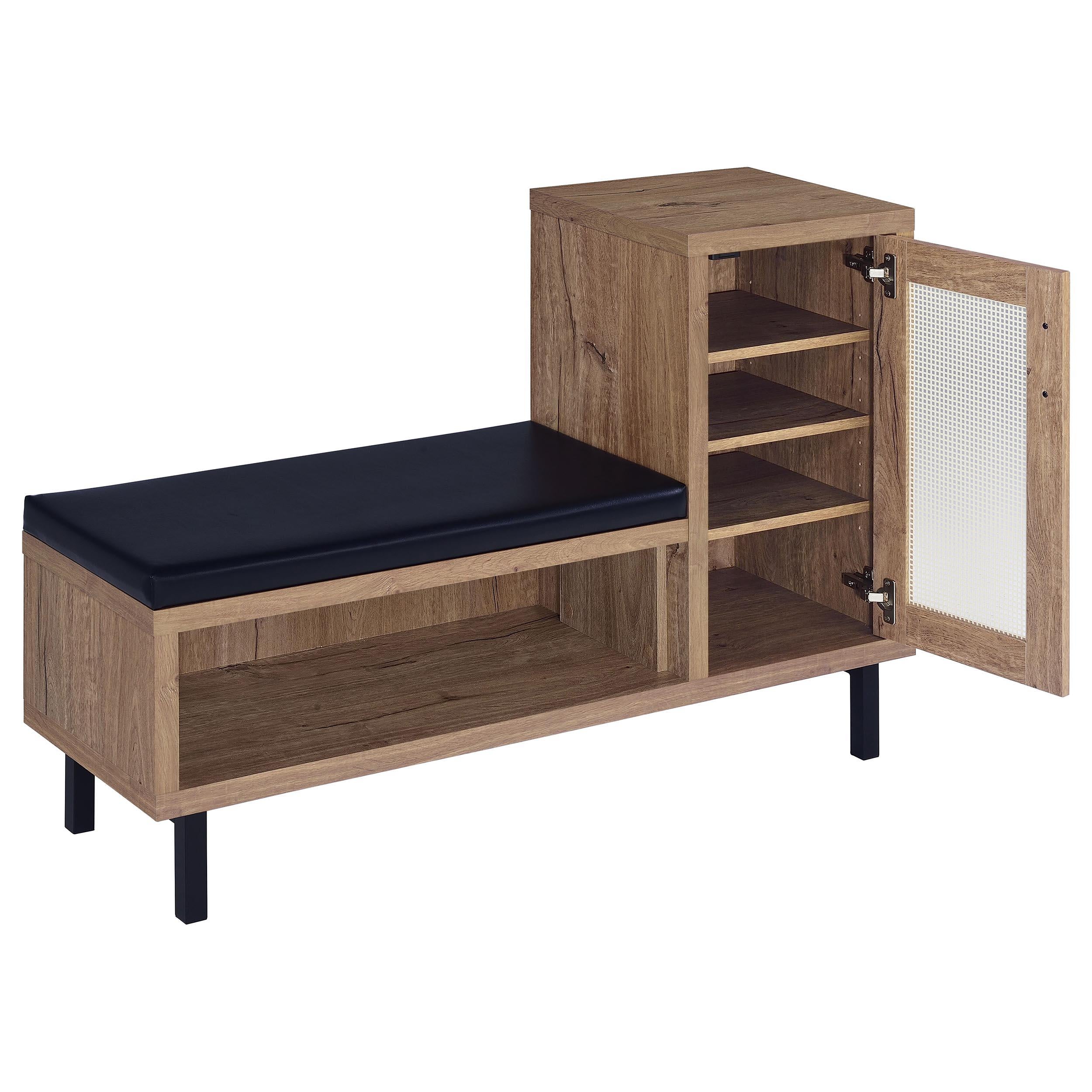 Teller 1-door Entryway Shoe Storage Cabinet Natural Oak - Luxury Home Furniture (MI)