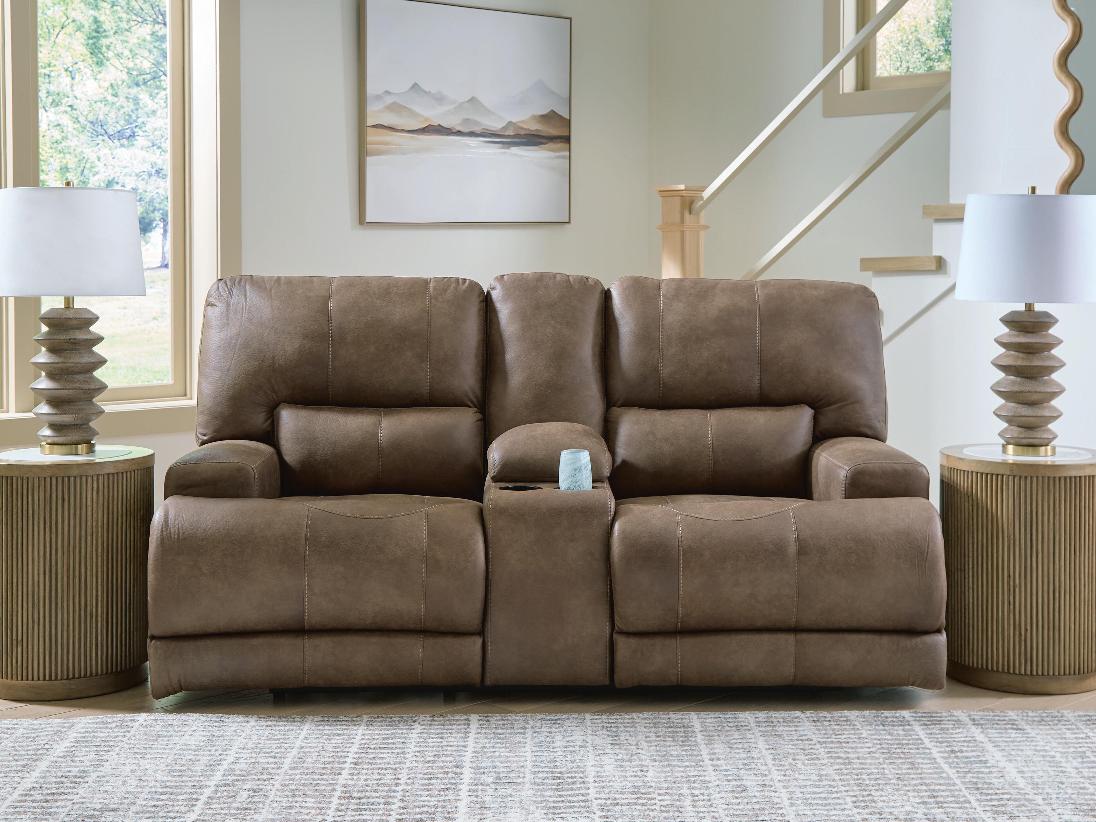 Beckley Place Power Reclining Loveseat with Console - Luxury Home Furniture (MI)