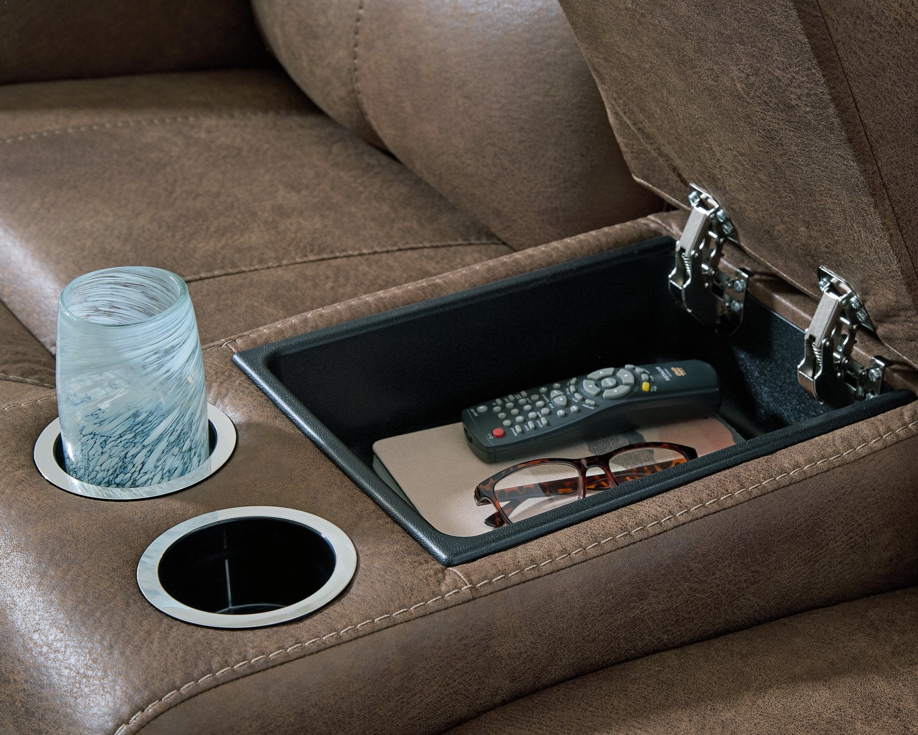 Beckley Place Power Reclining Loveseat with Console - Luxury Home Furniture (MI)