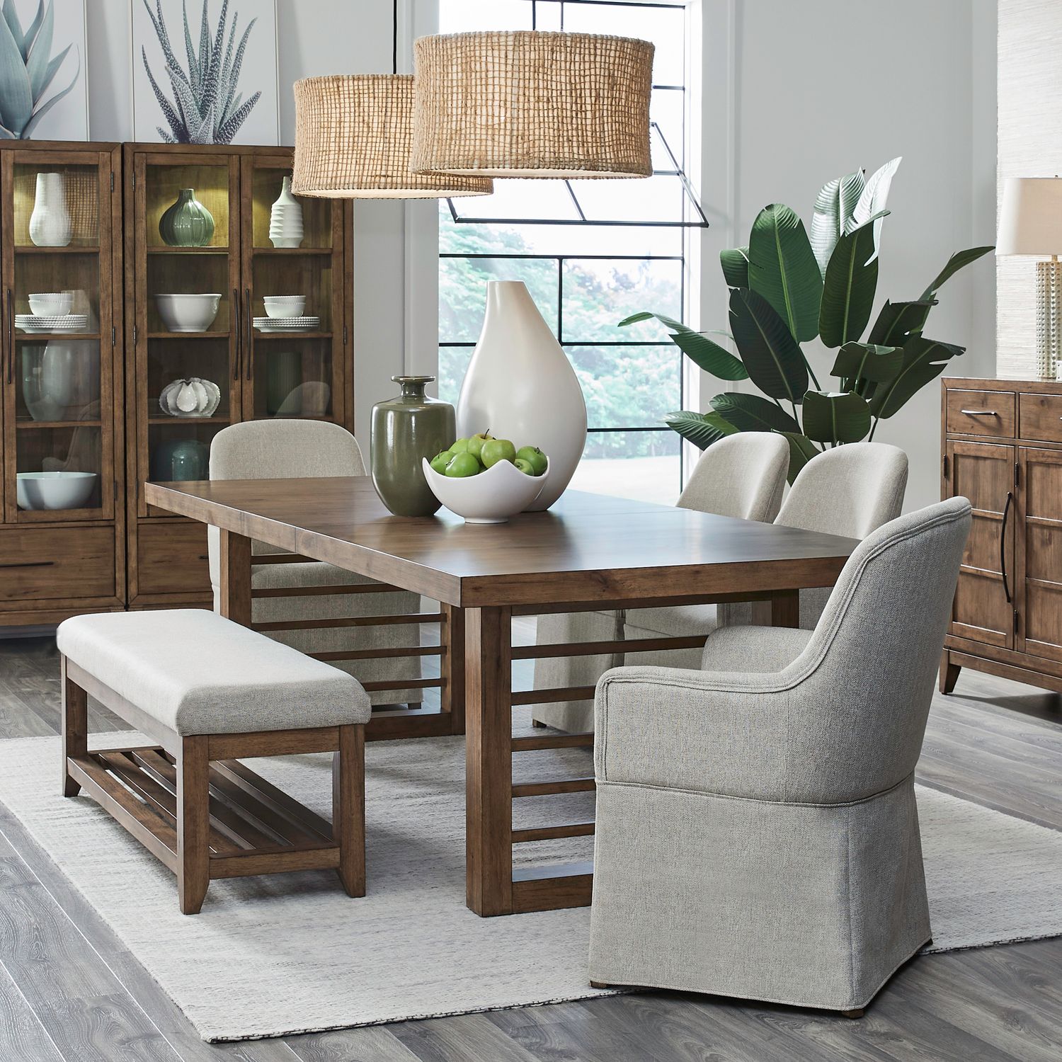 Shaker Lakes 6 Piece Double Pedestal Table Set image