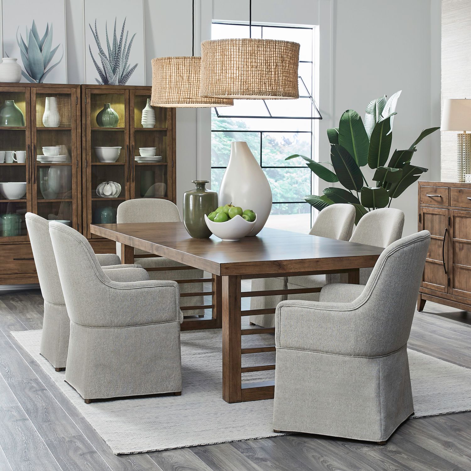 Shaker Lakes 7 Piece Double Pedestal Table Set image