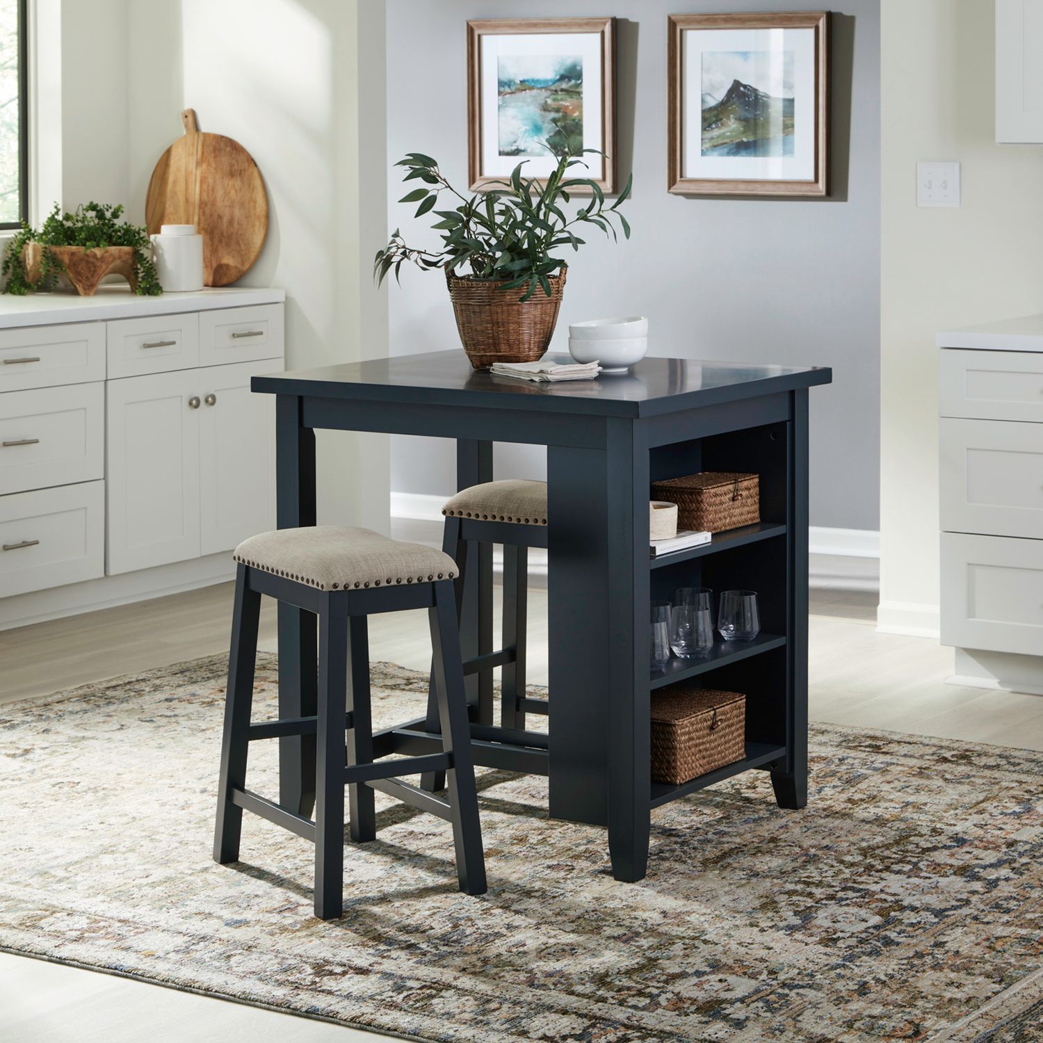 Brook Creek 3 Piece Counter Set - Navy image