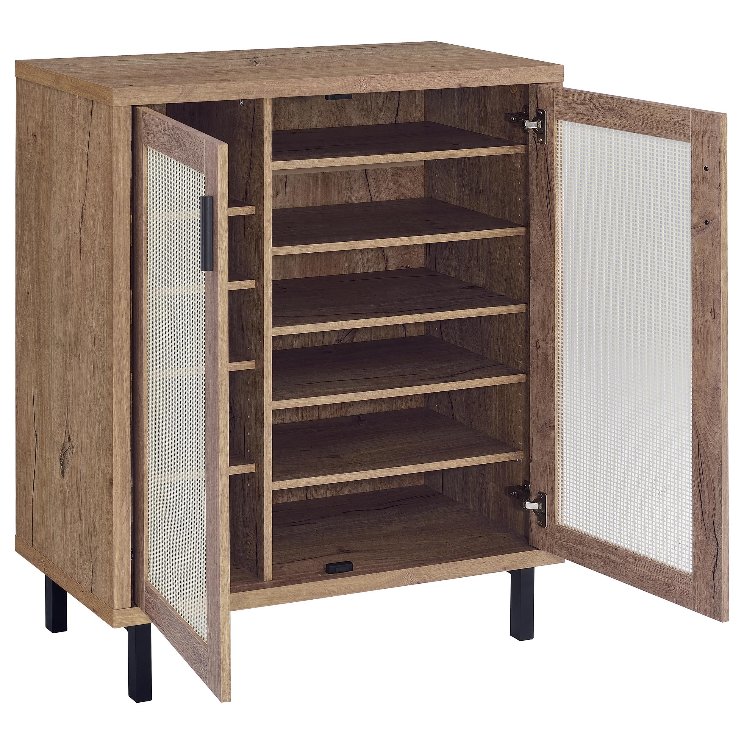 Teller 2-door Shoe Storage Cabinet Natural Oak - Luxury Home Furniture (MI)