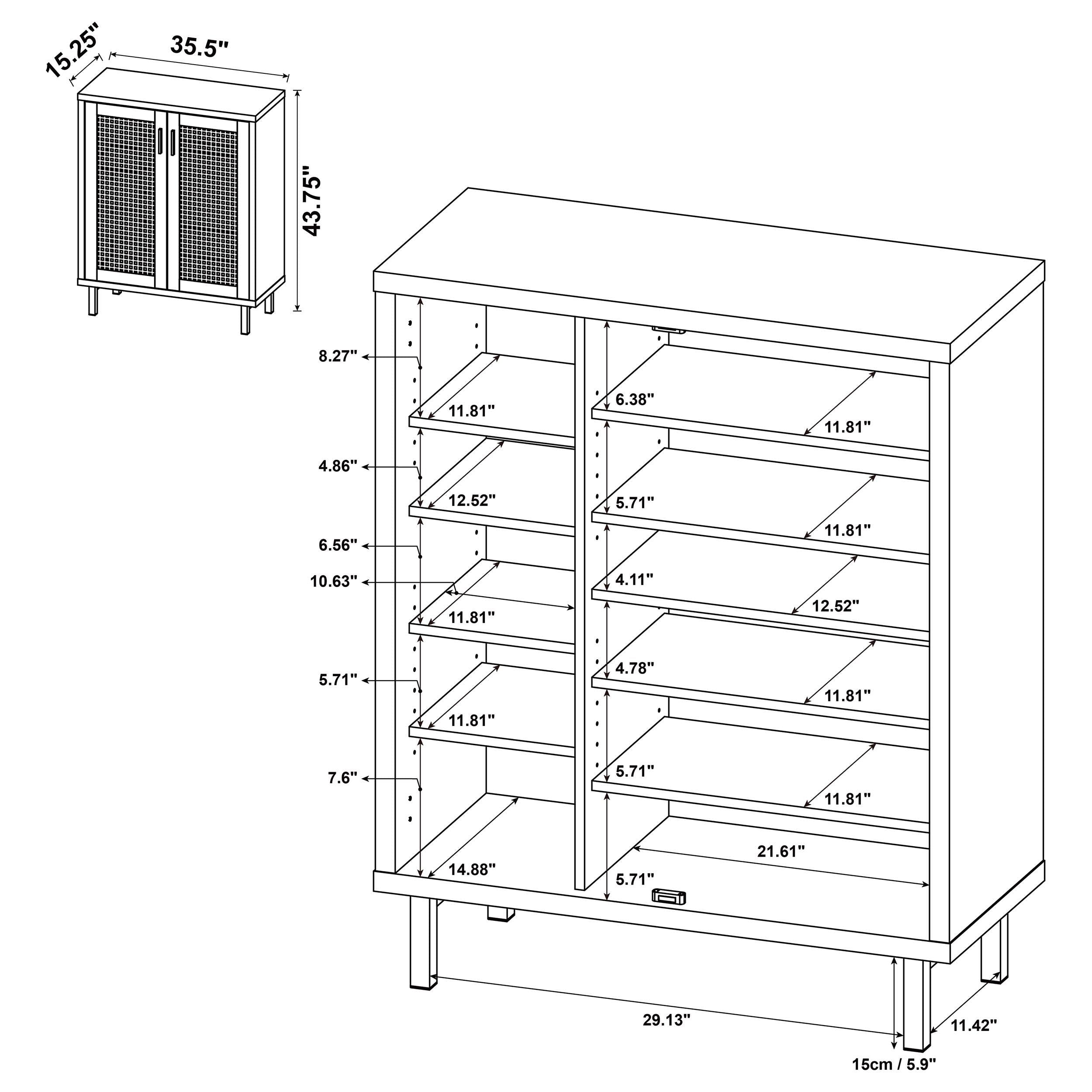 Teller 2-door Shoe Storage Cabinet Natural Oak - Luxury Home Furniture (MI)