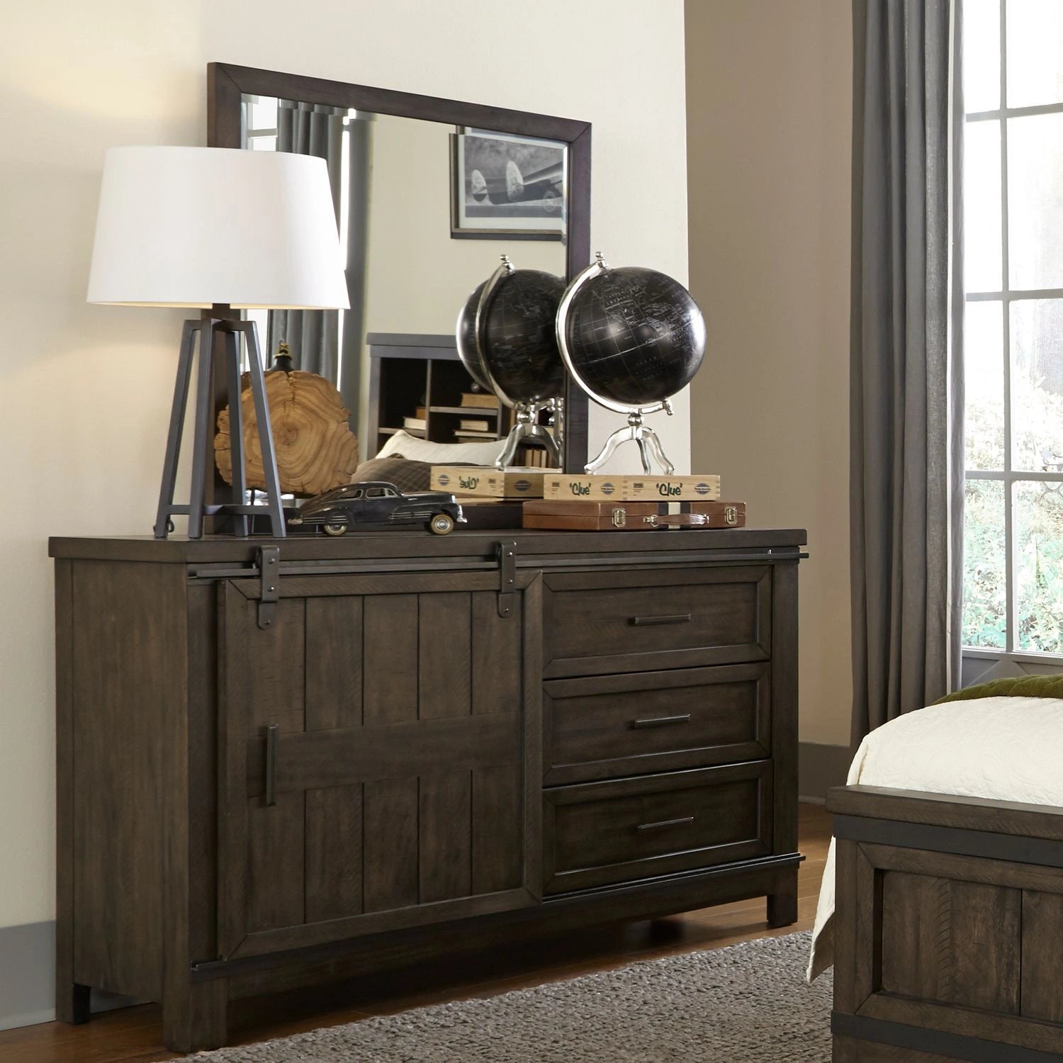 Thornwood Hills Barn Door Dresser in Rock Beaten Gray image