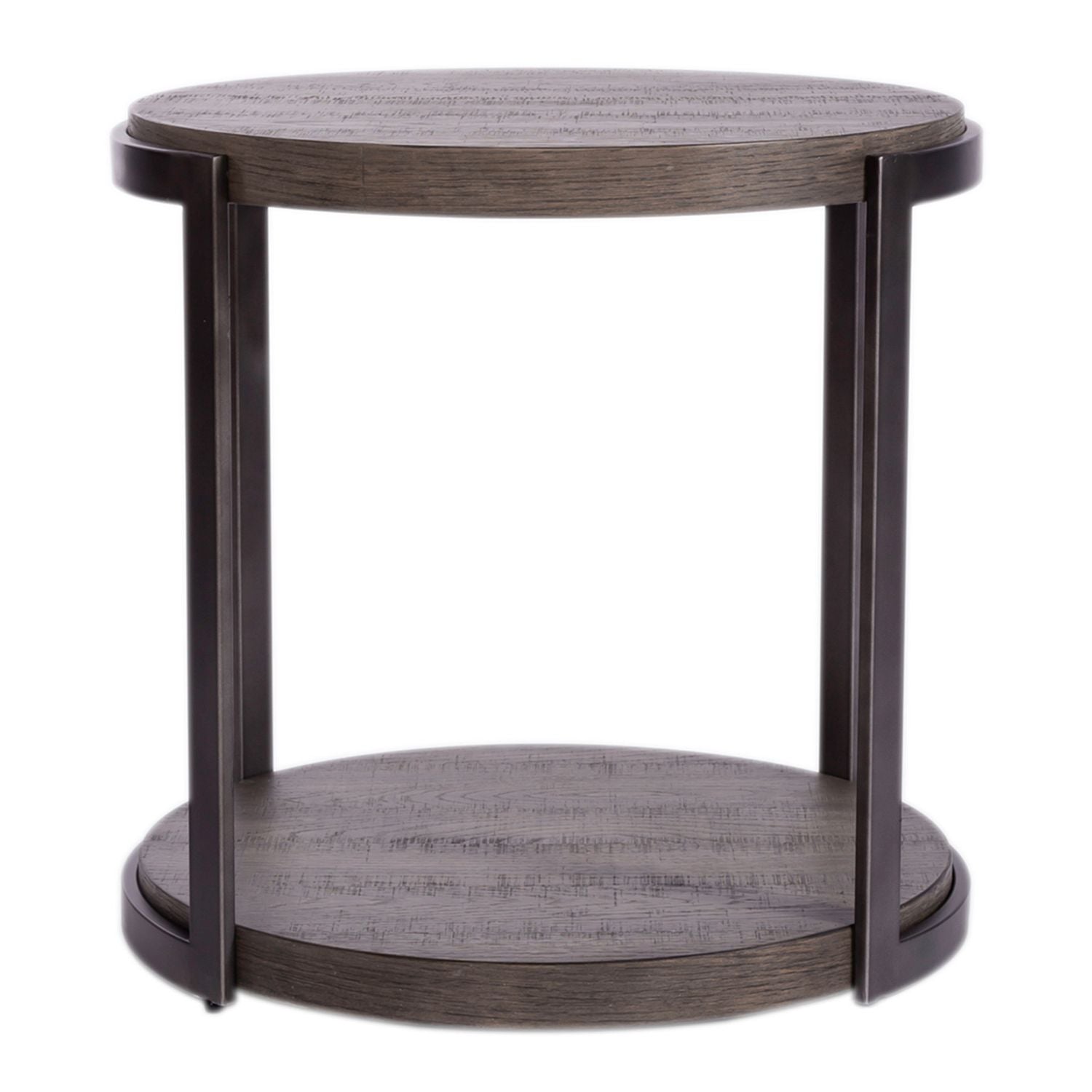 Modern View Round End Table in Gray - Luxury Home Furniture (MI)