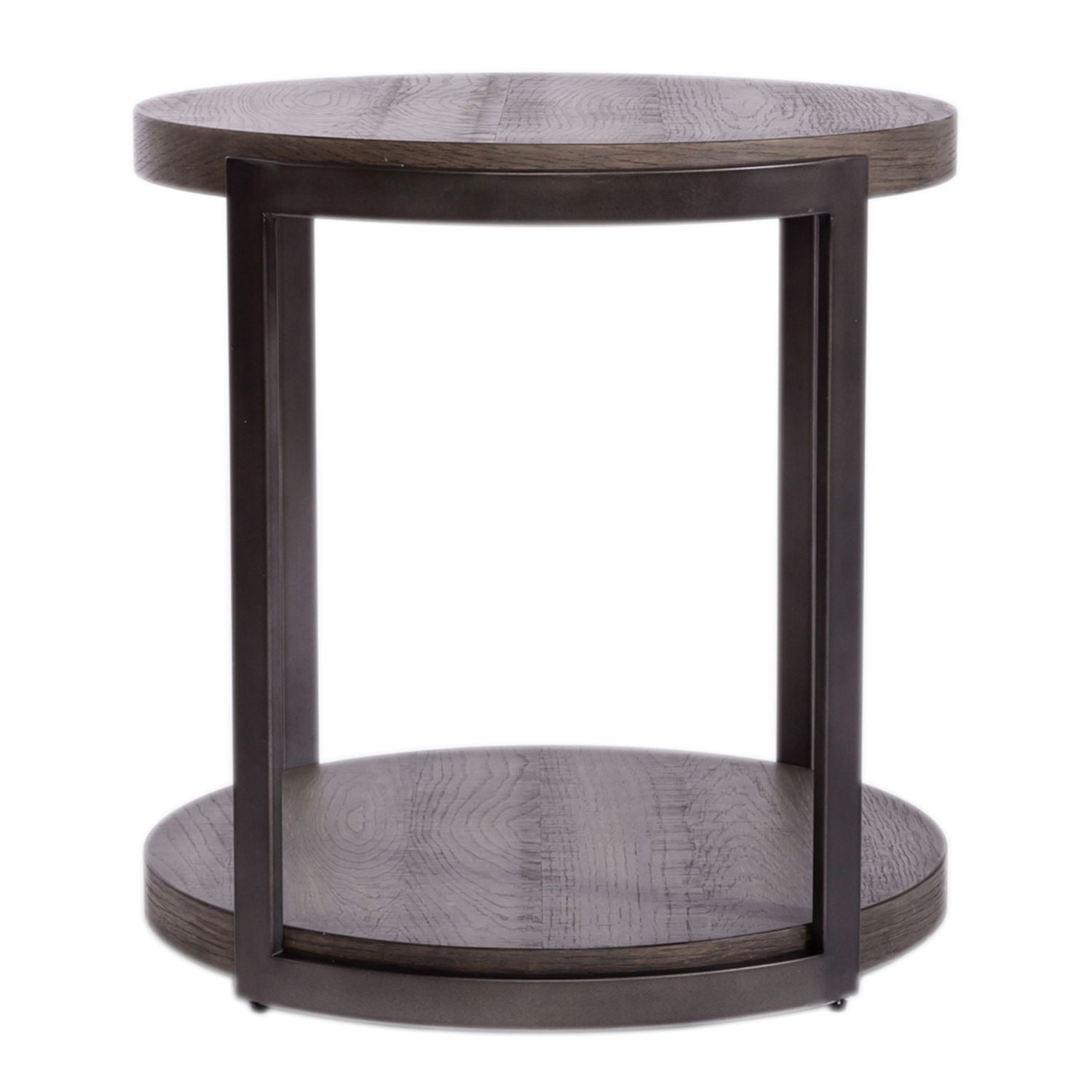Modern View Round End Table in Gray - Luxury Home Furniture (MI)