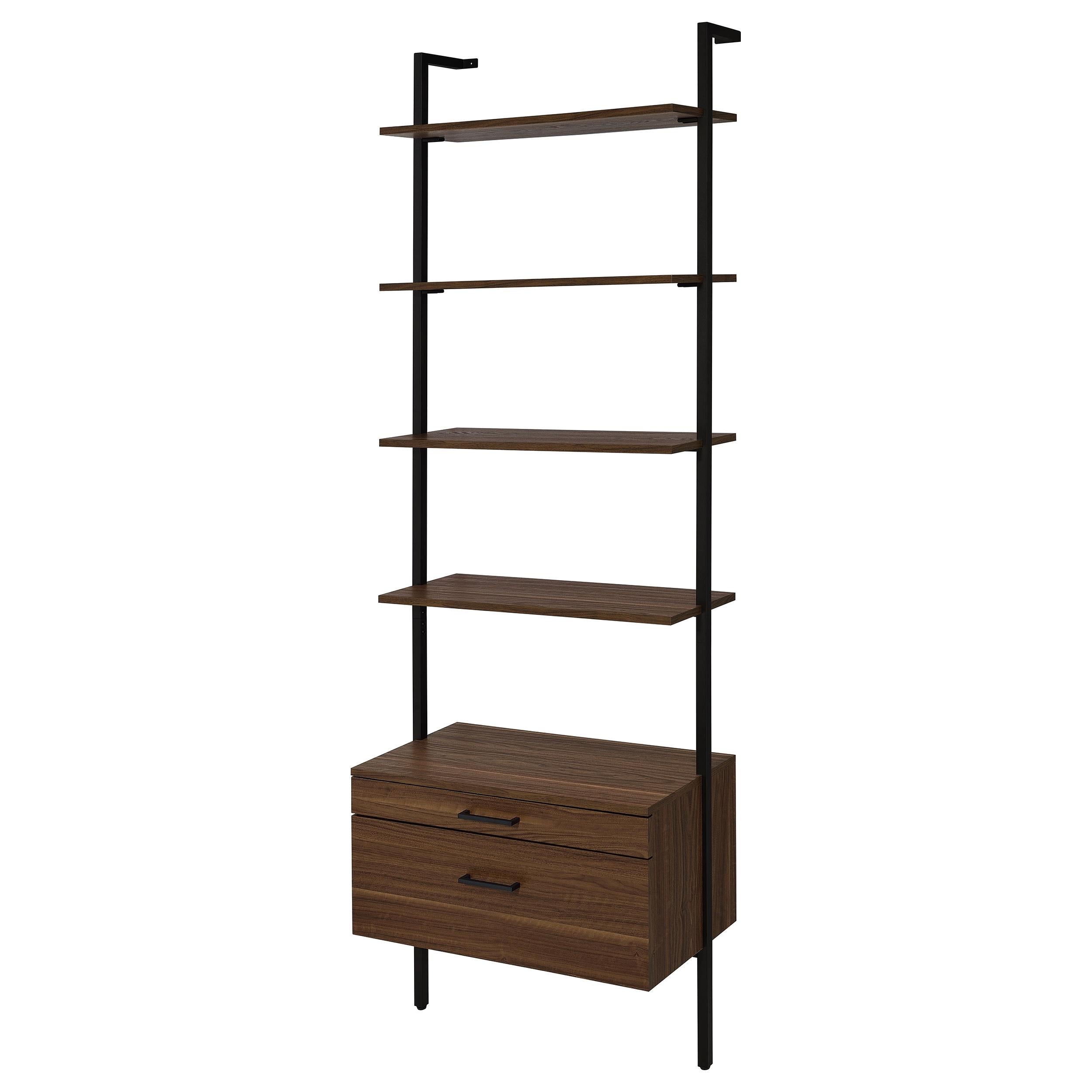 Owens 3-piece 96-inch Wall Mounted Bookshelf Set Walnut - Luxury Home Furniture (MI)