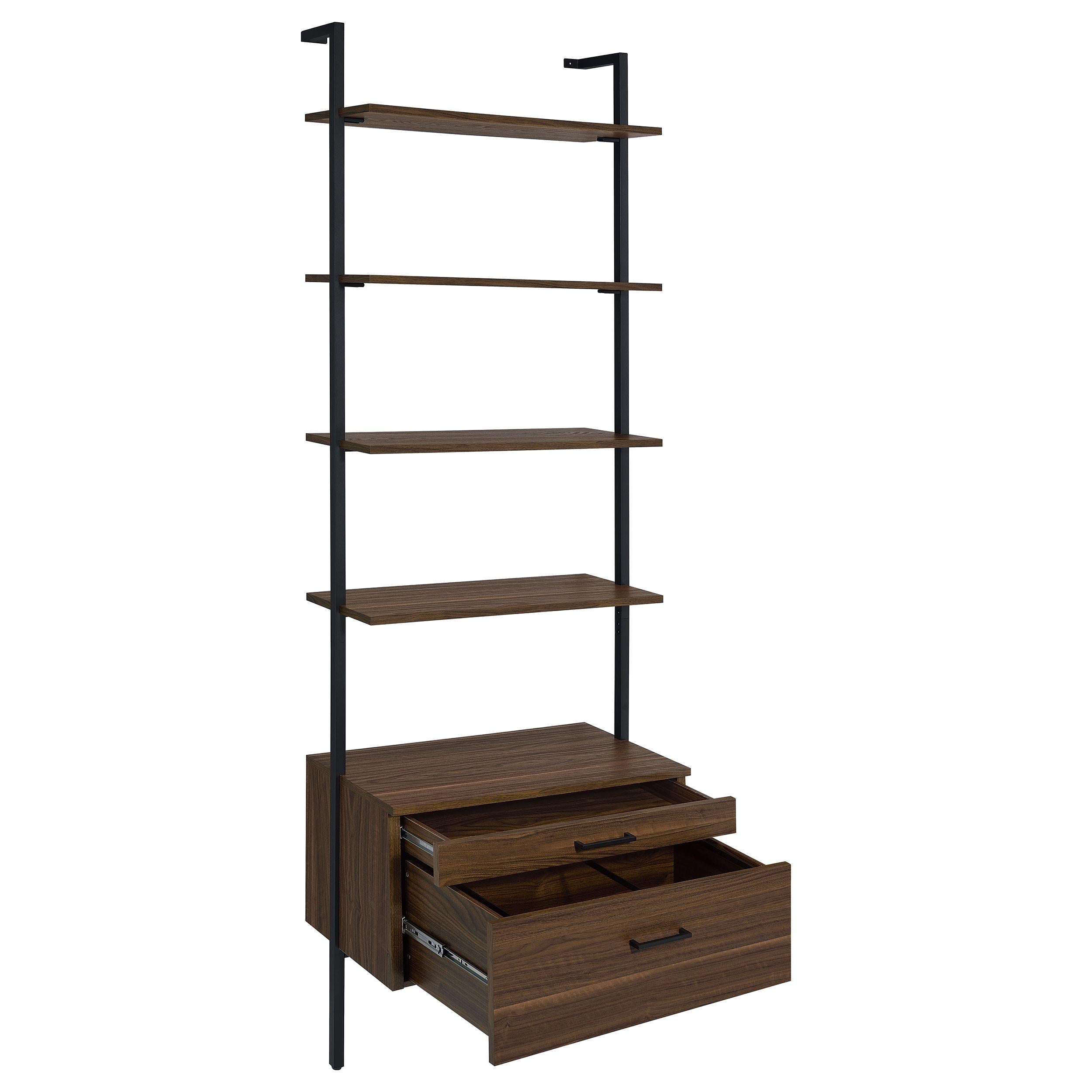 Owens 96-inch 4-shelf Storage Wall Bookshelf Walnut - Luxury Home Furniture (MI)