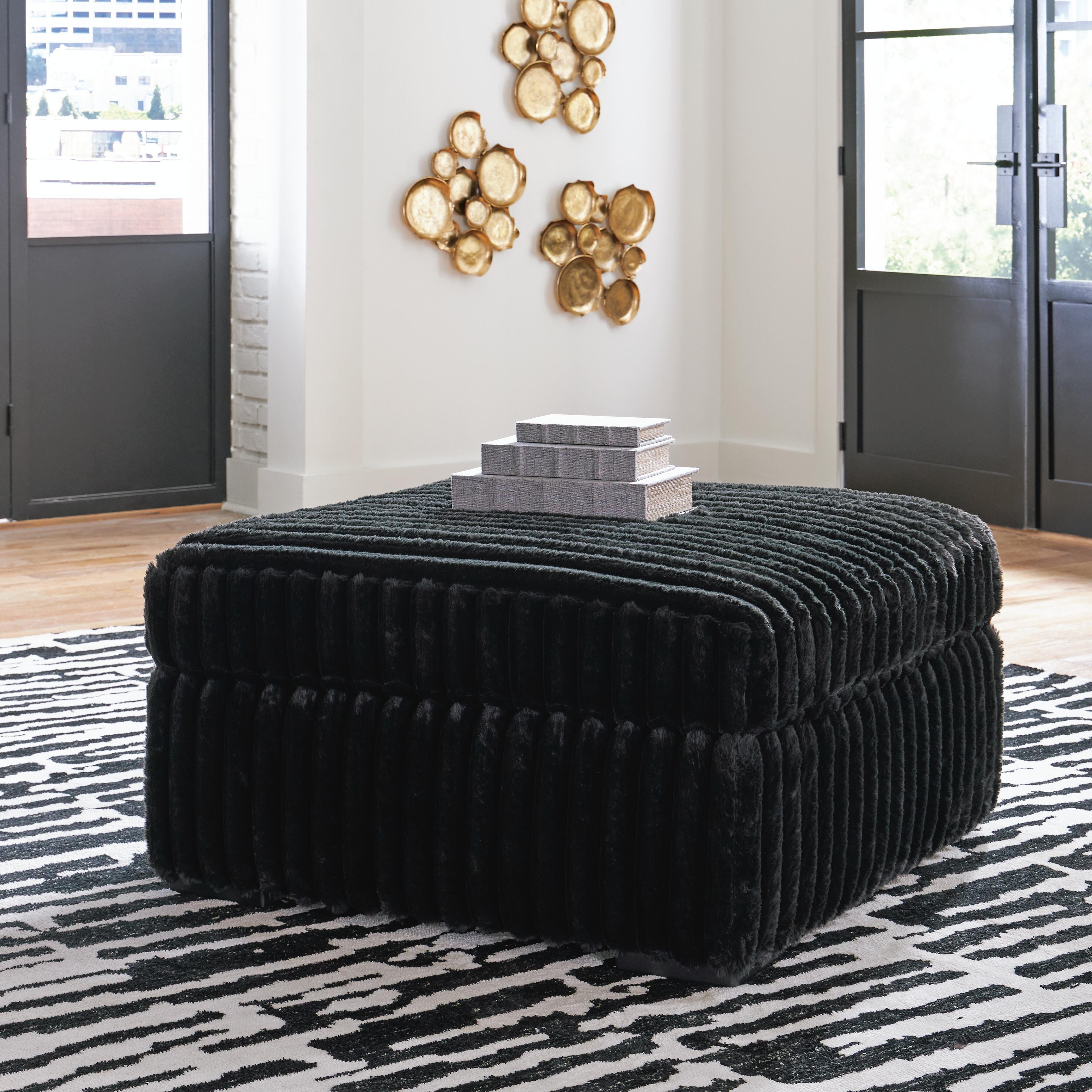 Midnight-Madness Oversized Accent Ottoman - Luxury Home Furniture (MI)