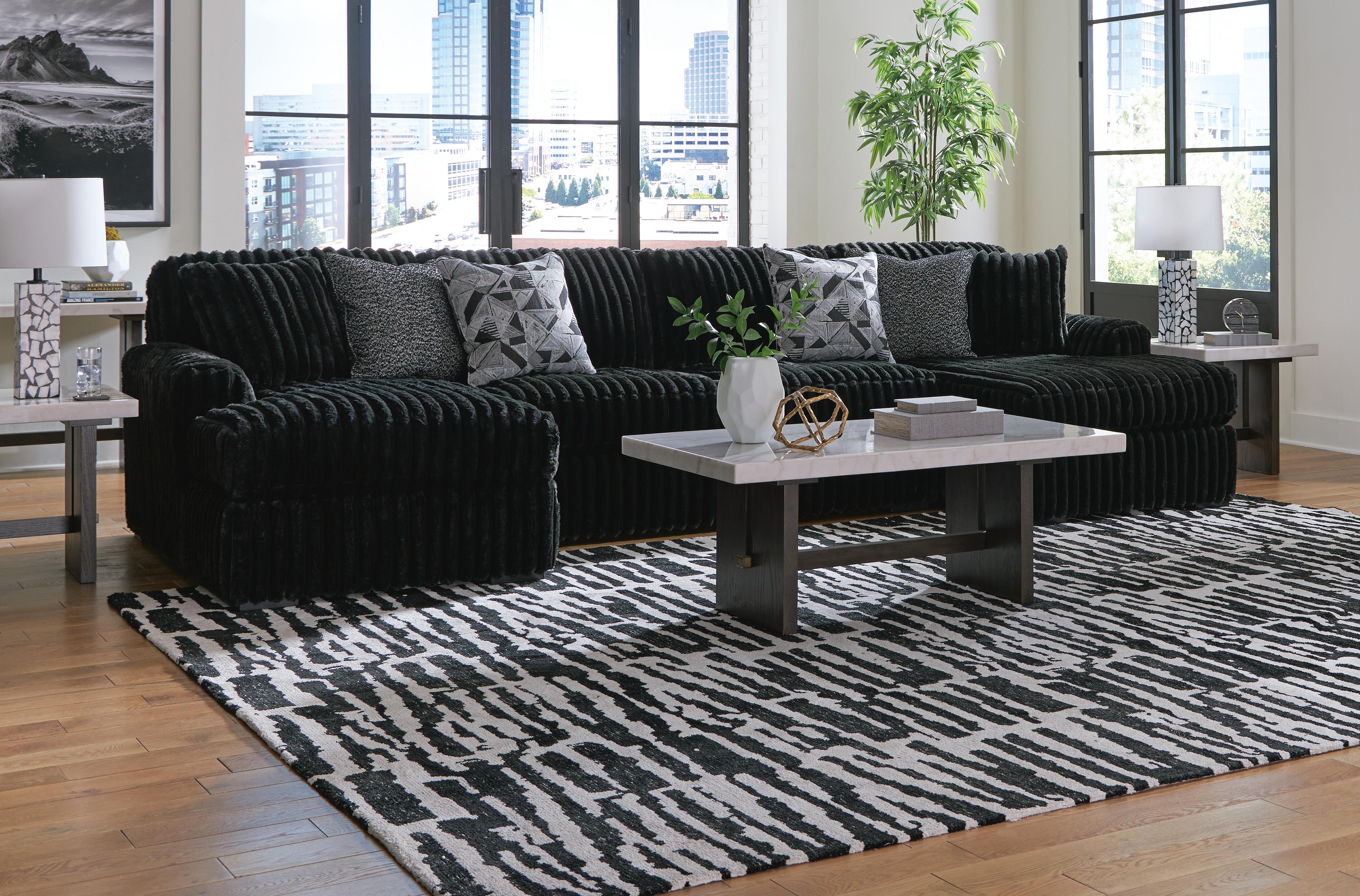 Midnight-Madness Sectional with Chaise - Luxury Home Furniture (MI)