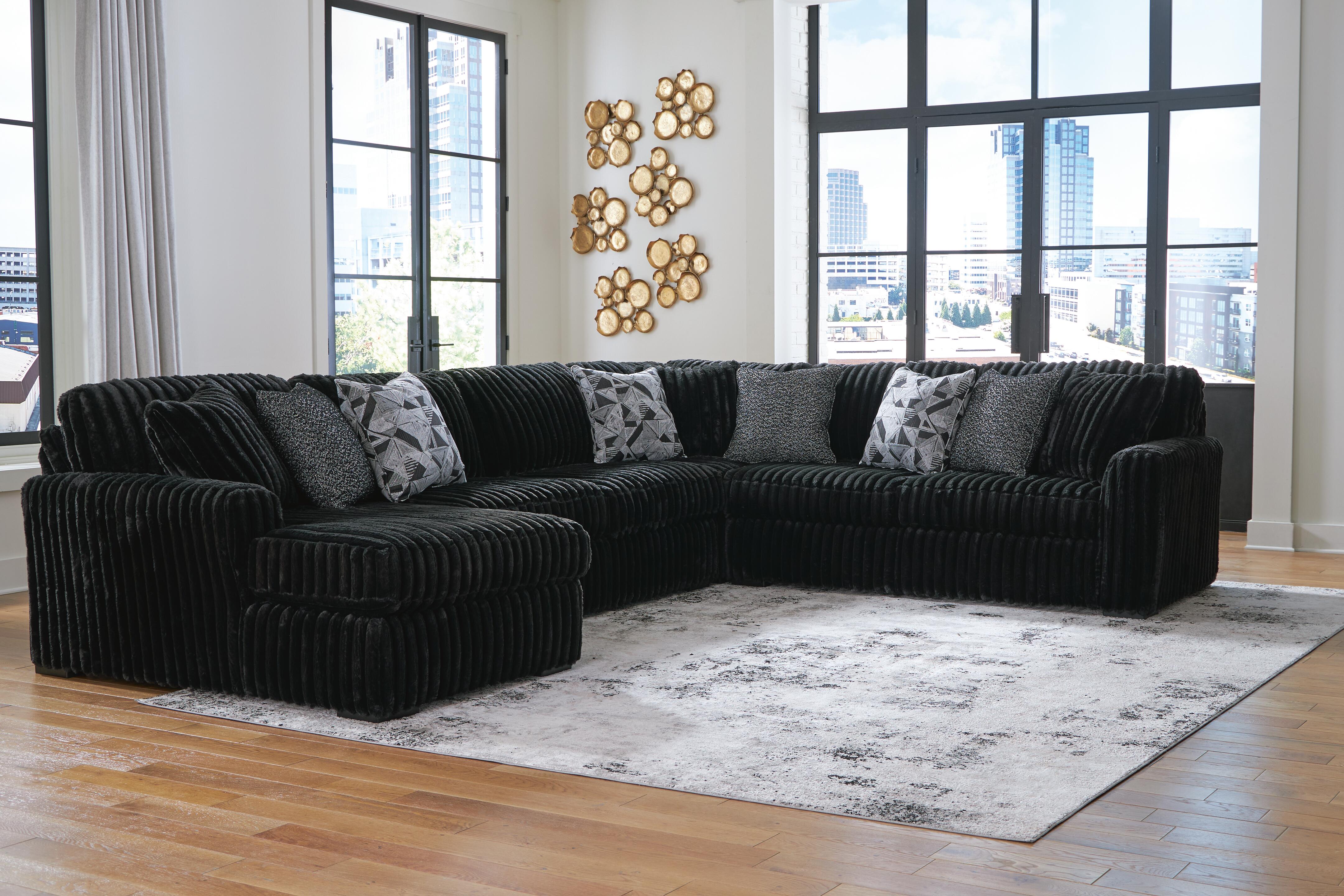 Midnight-Madness Sectional with Chaise - Luxury Home Furniture (MI)
