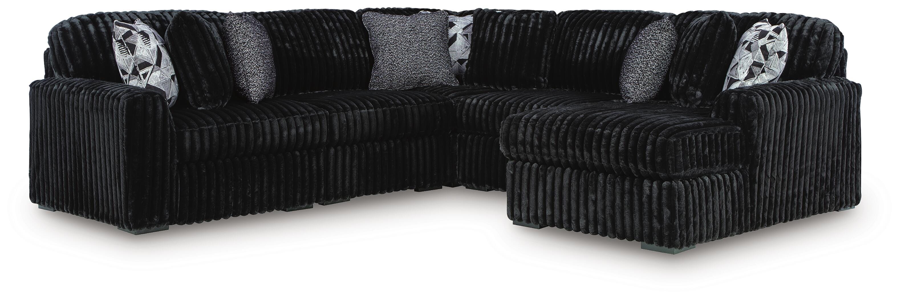 Midnight-Madness Sectional with Chaise - Luxury Home Furniture (MI)
