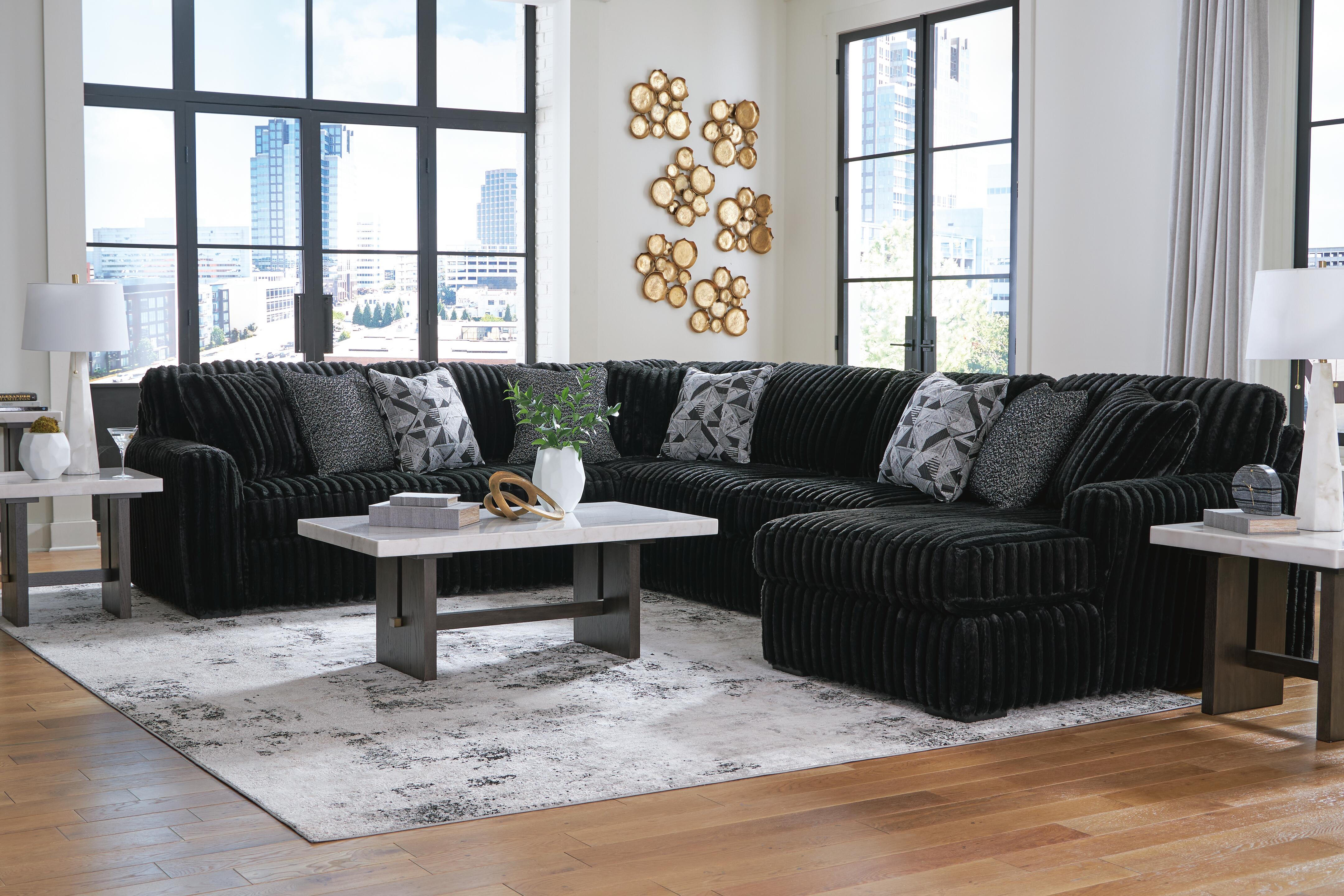 Midnight-Madness Sectional with Chaise - Luxury Home Furniture (MI)