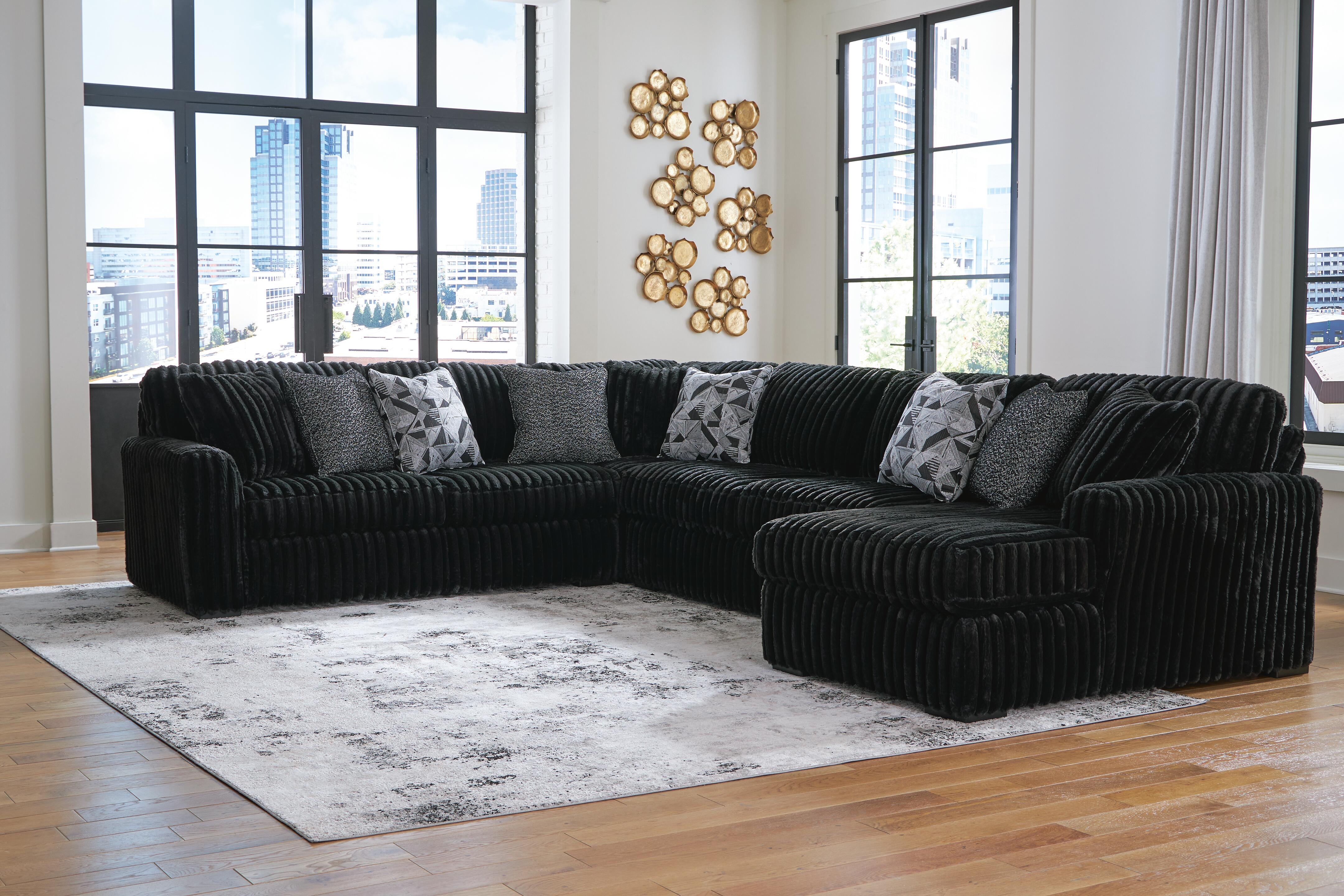 Midnight-Madness Sectional with Chaise - Luxury Home Furniture (MI)