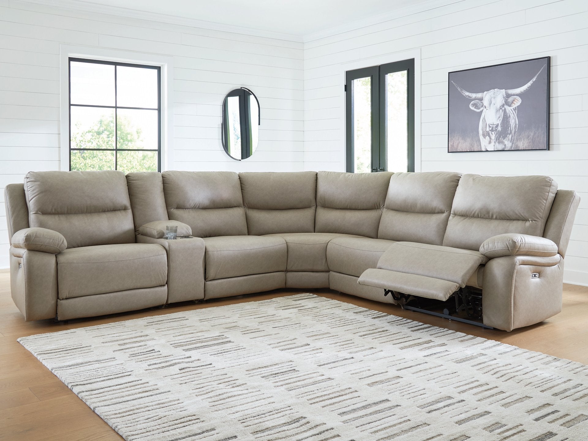 Narwhal Place Reclining Sectional with Storage Console - Luxury Home Furniture (MI)
