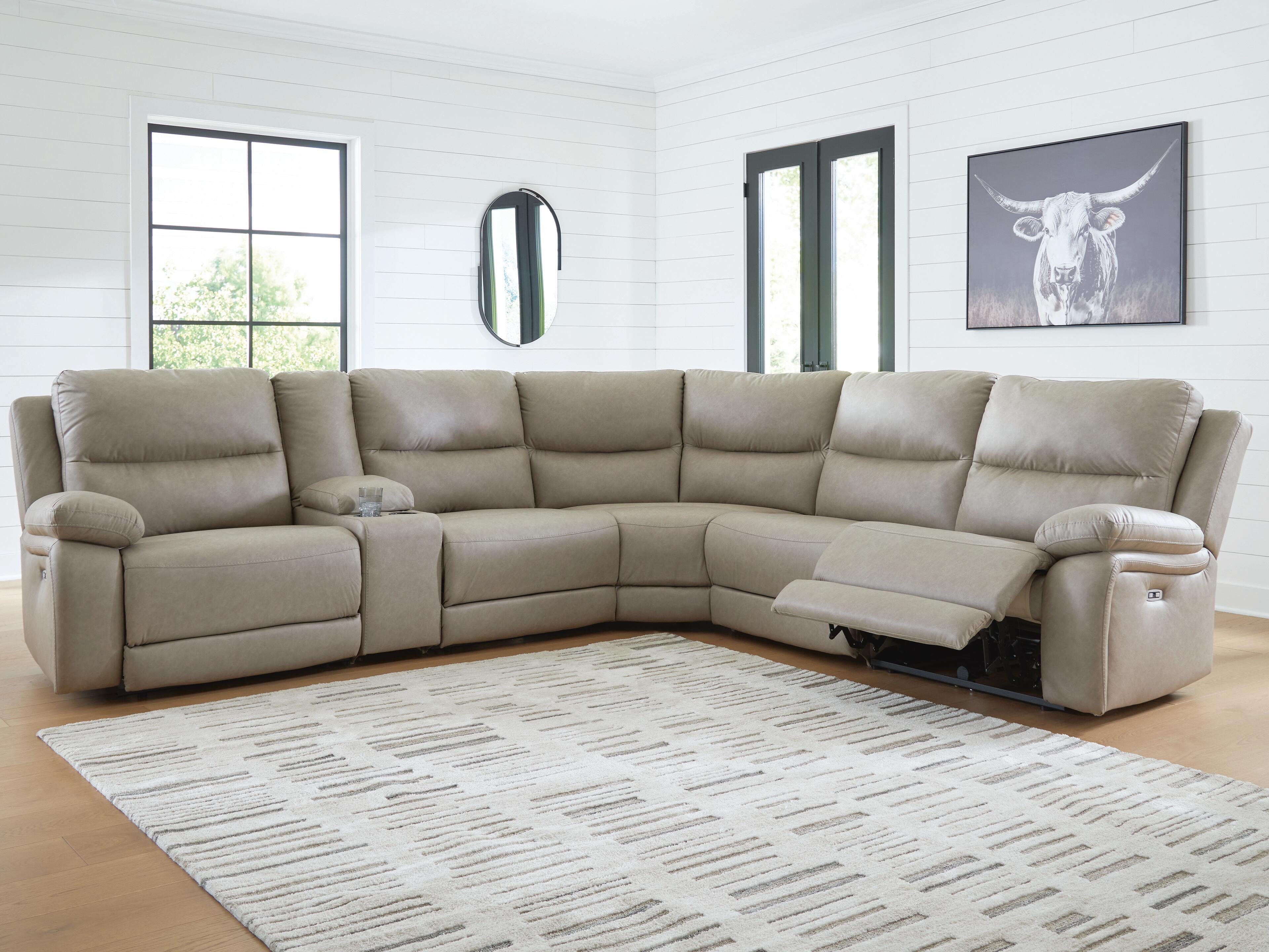 Narwhal Place Reclining Sectional with Storage Console - Luxury Home Furniture (MI)