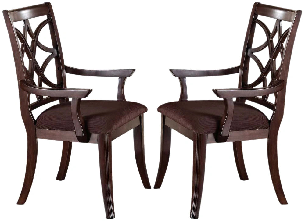 Acme Keenan Dining Arm Chairs (Set of 2) in Dark Walnut 60258