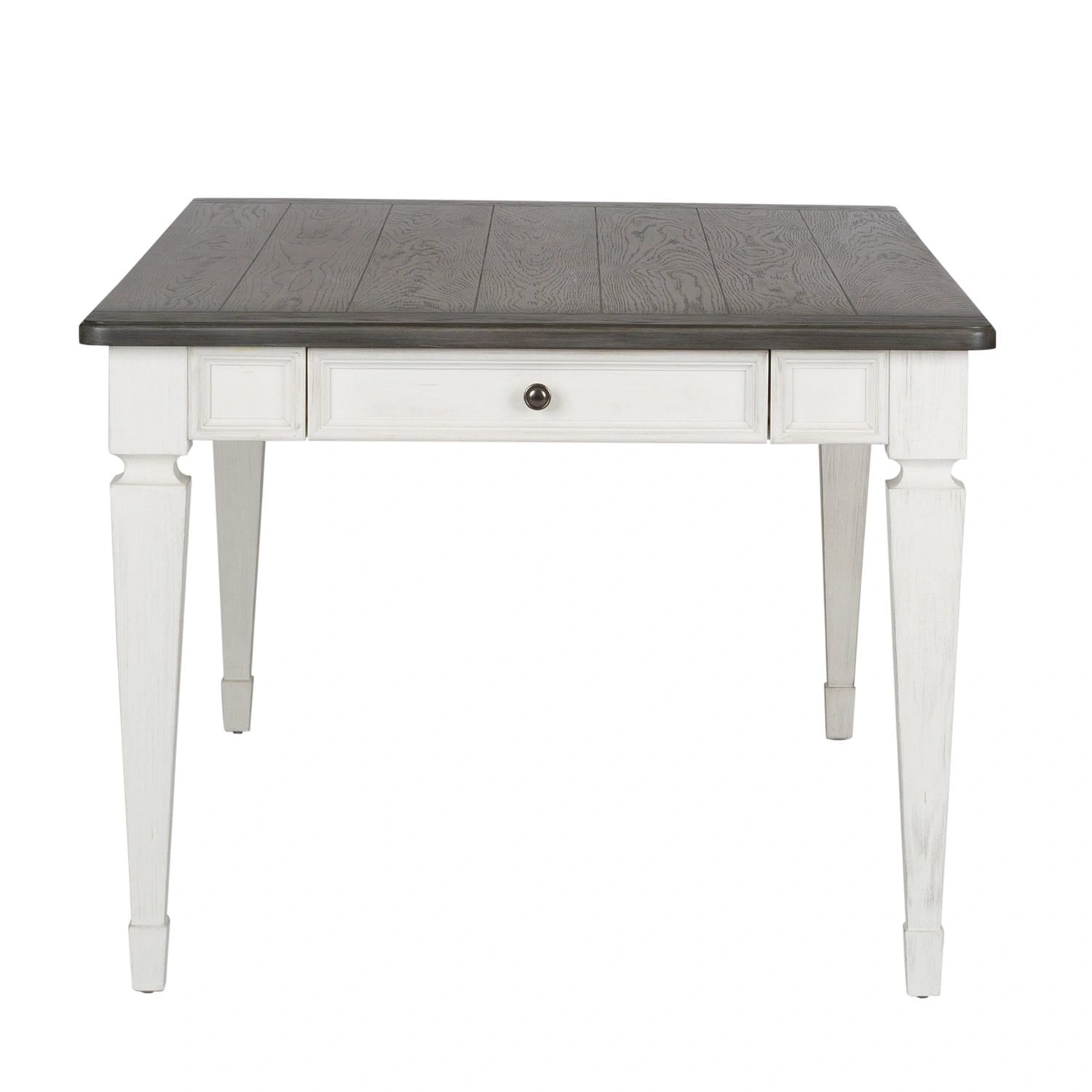 Allyson Park Rectangular Leg Table in White with Charcoal image