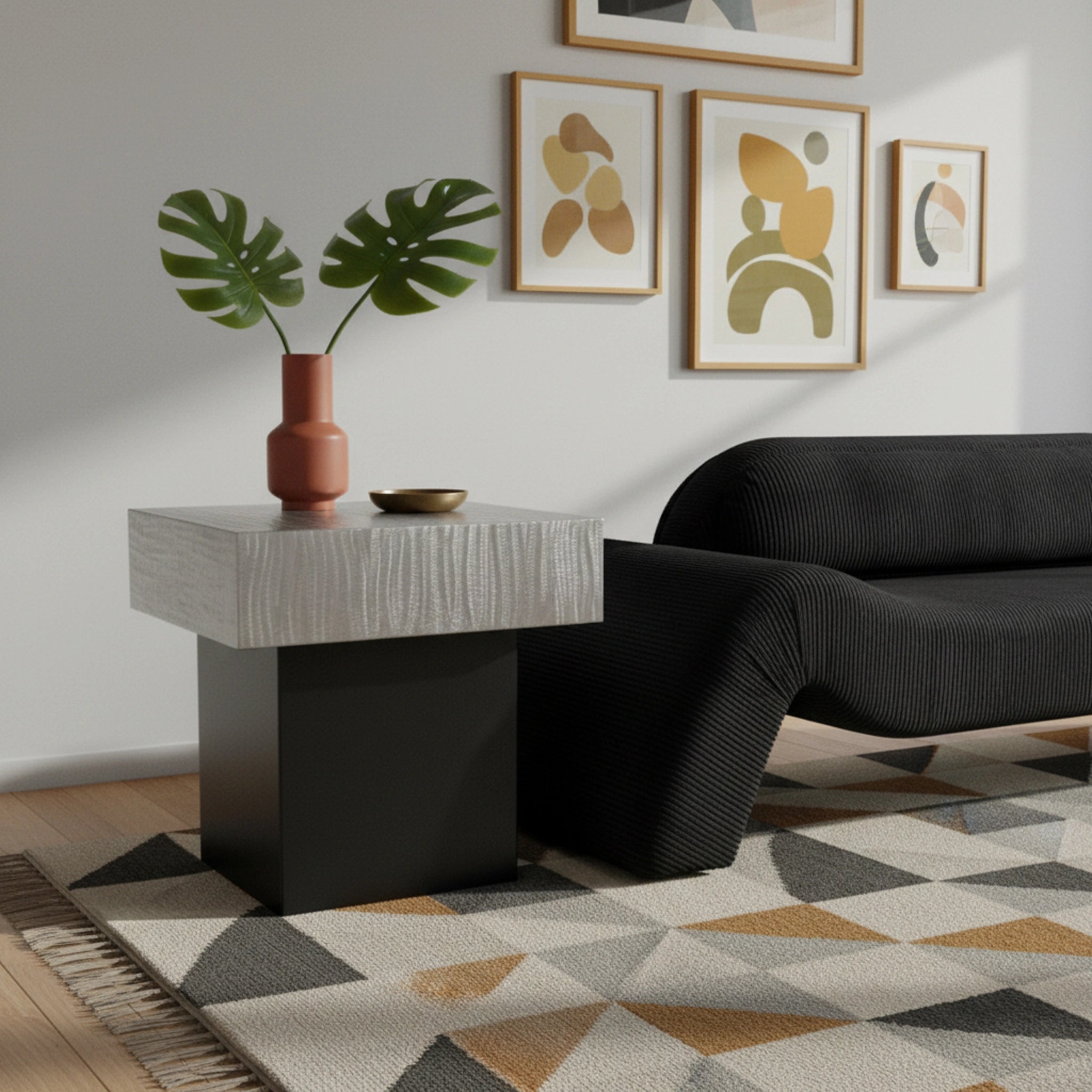 Palladium Silver End Table