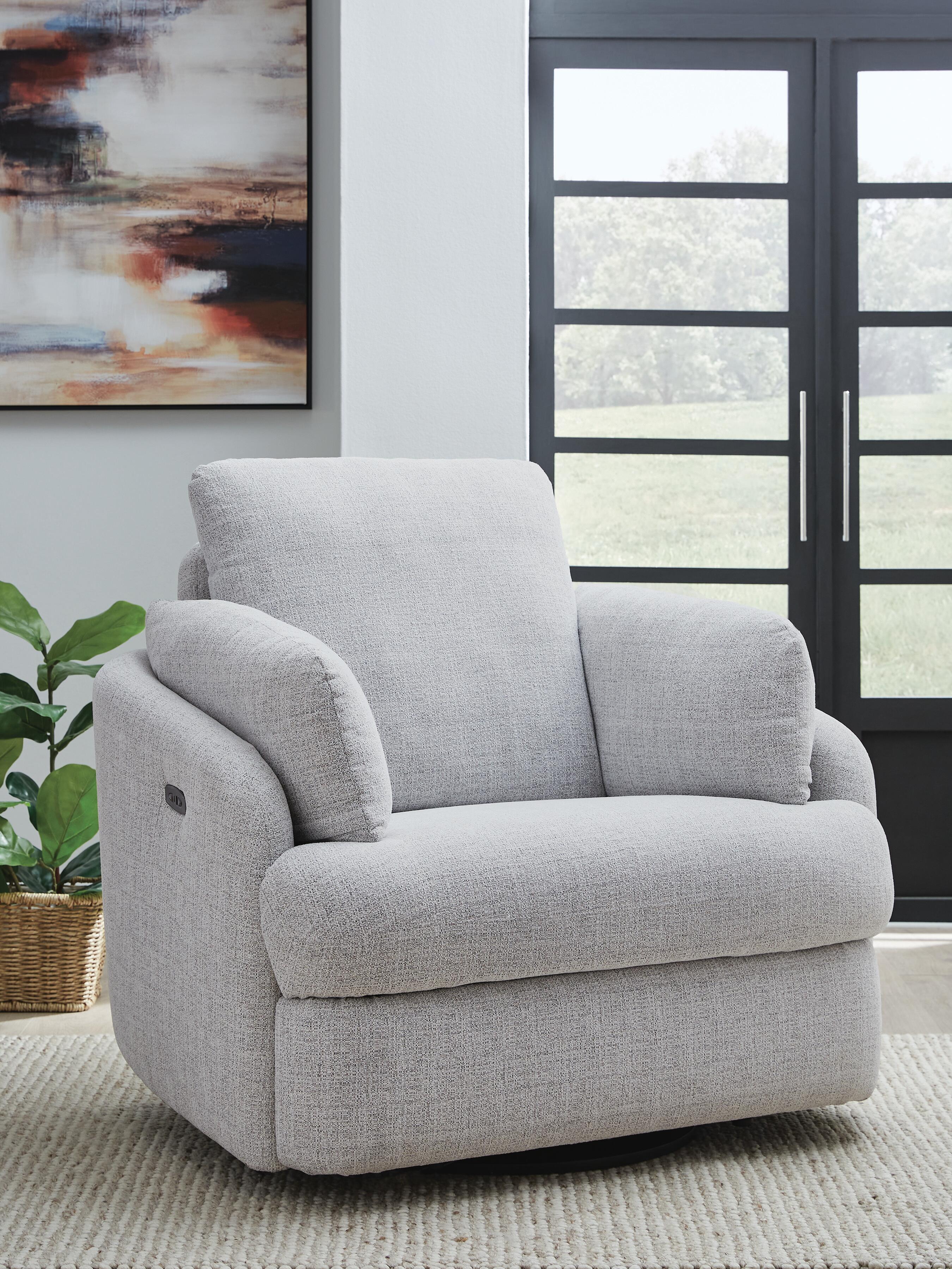 Alainmont Next-Gen Nuvella Swivel Power Recliner - Luxury Home Furniture (MI)