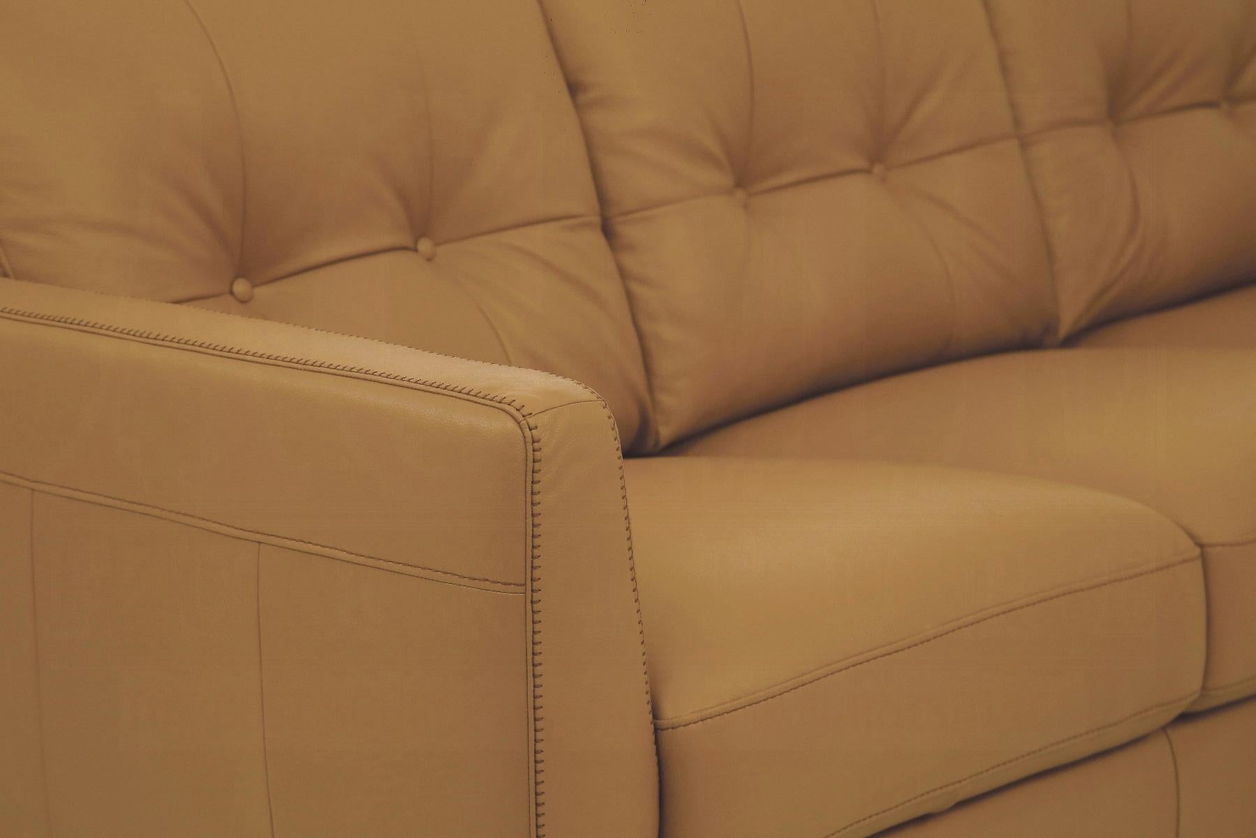 Radwan Camel Leather Sofa - Luxury Home Furniture (MI)