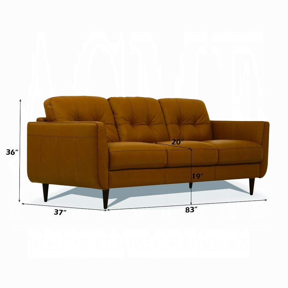 Radwan Camel Leather Sofa - Luxury Home Furniture (MI)