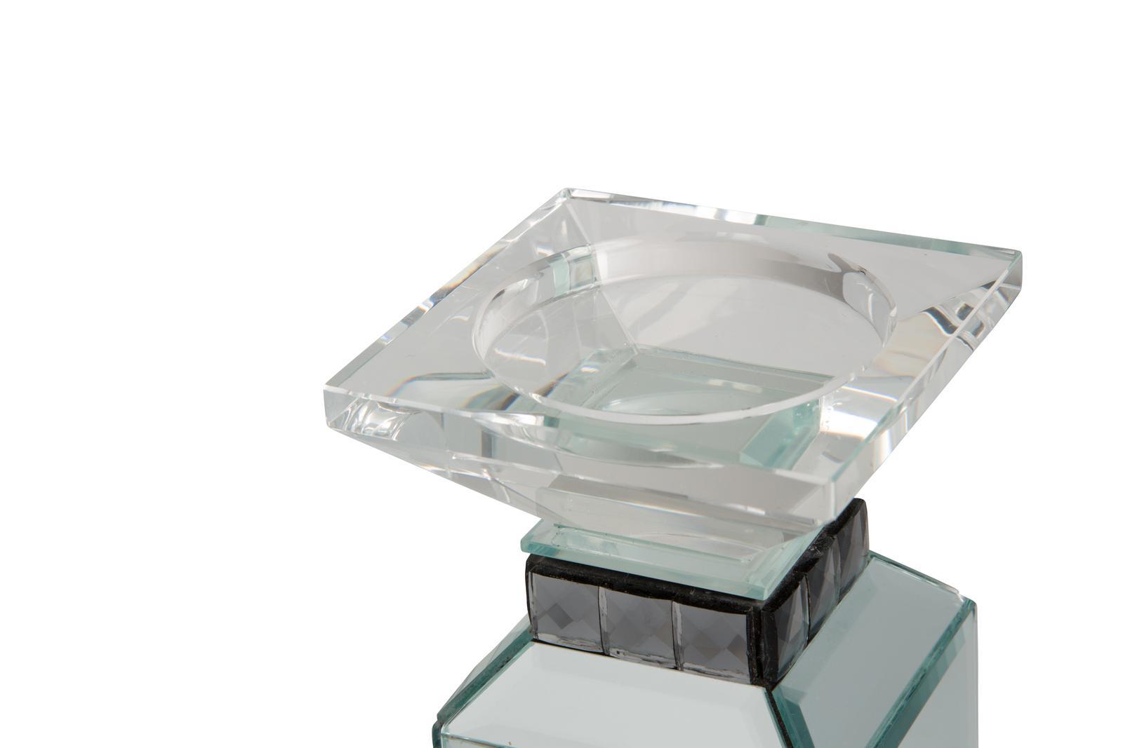 AICO Montreal 3-Tier Mirrored Candle Holder w/Crystal Accents (2/pack) - Luxury Home Furniture (MI)