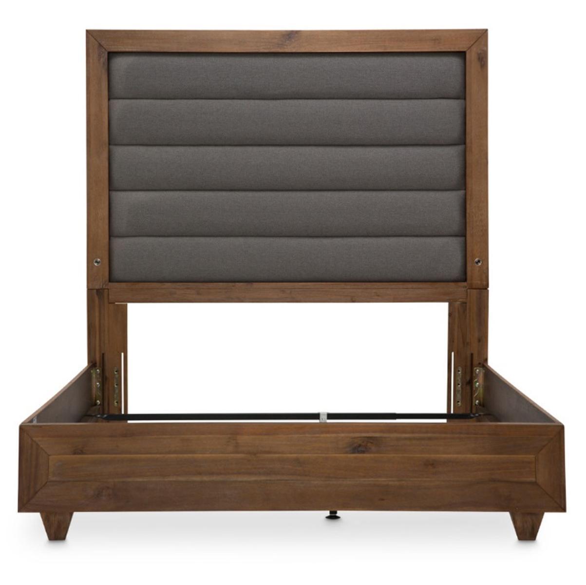 Brooklyn Walk Queen Channel Tufted Panel Bed in Burnt Umber - Luxury Home Furniture (MI)