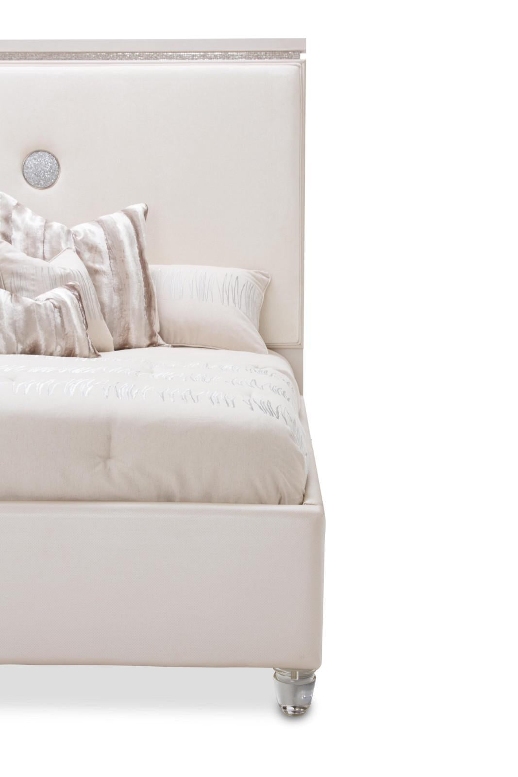 Glimmering Heights King Upholstered Bed in Ivory - Luxury Home Furniture (MI)