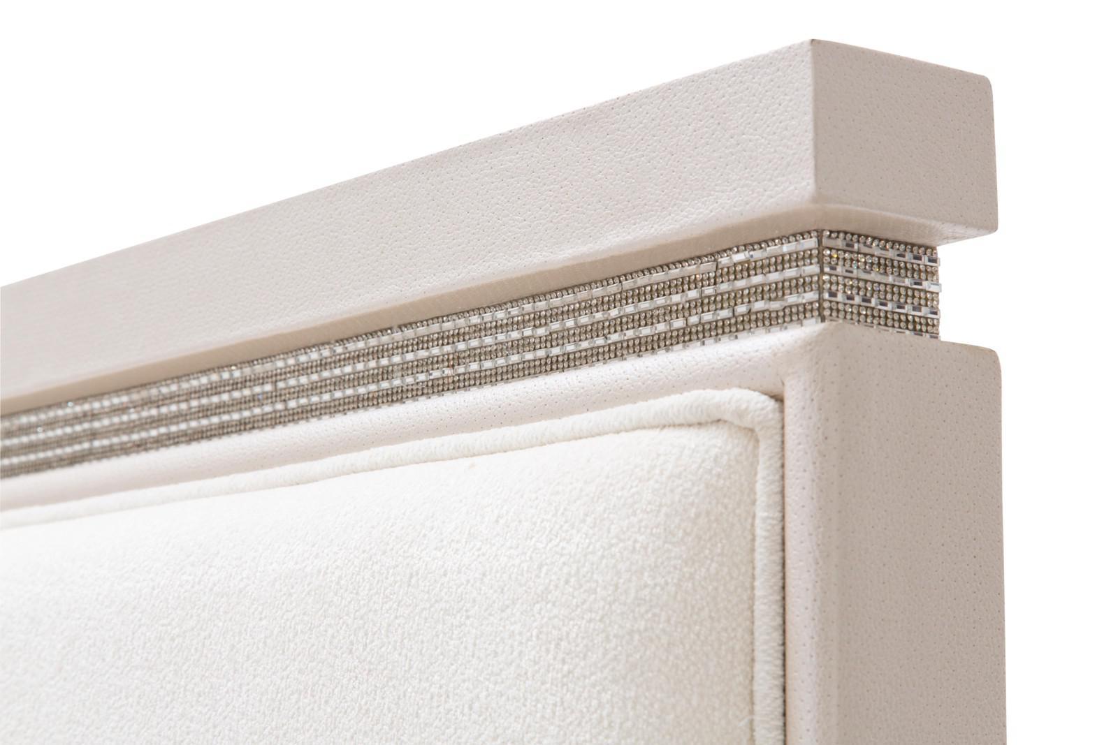 Glimmering Heights King Upholstered Bed in Ivory - Luxury Home Furniture (MI)