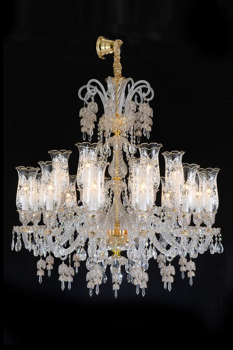 Lighting Garnier 18 Light Chandelier in Clear and Gold