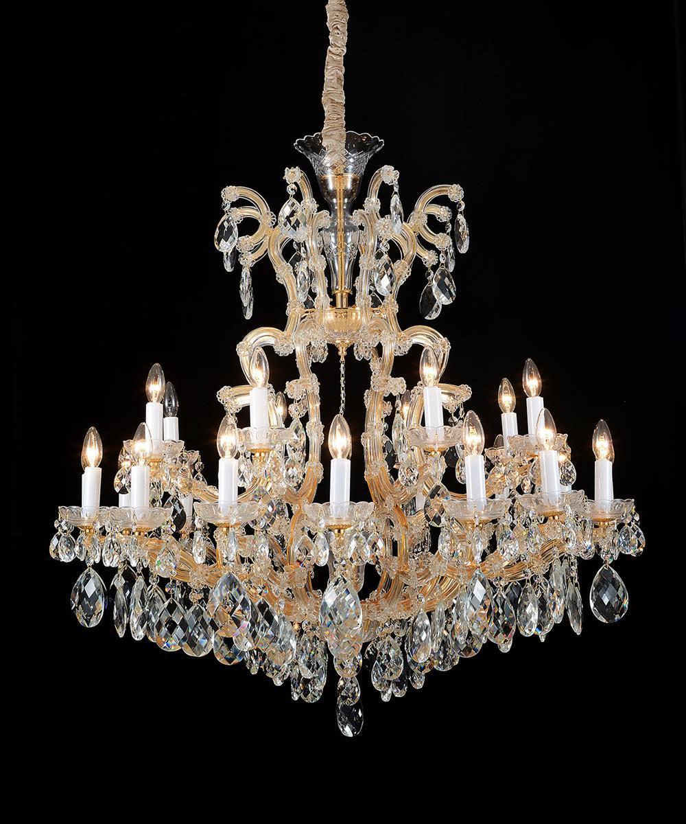 Lighting La Scala 19 Light Chandelier in Cognac and Gold