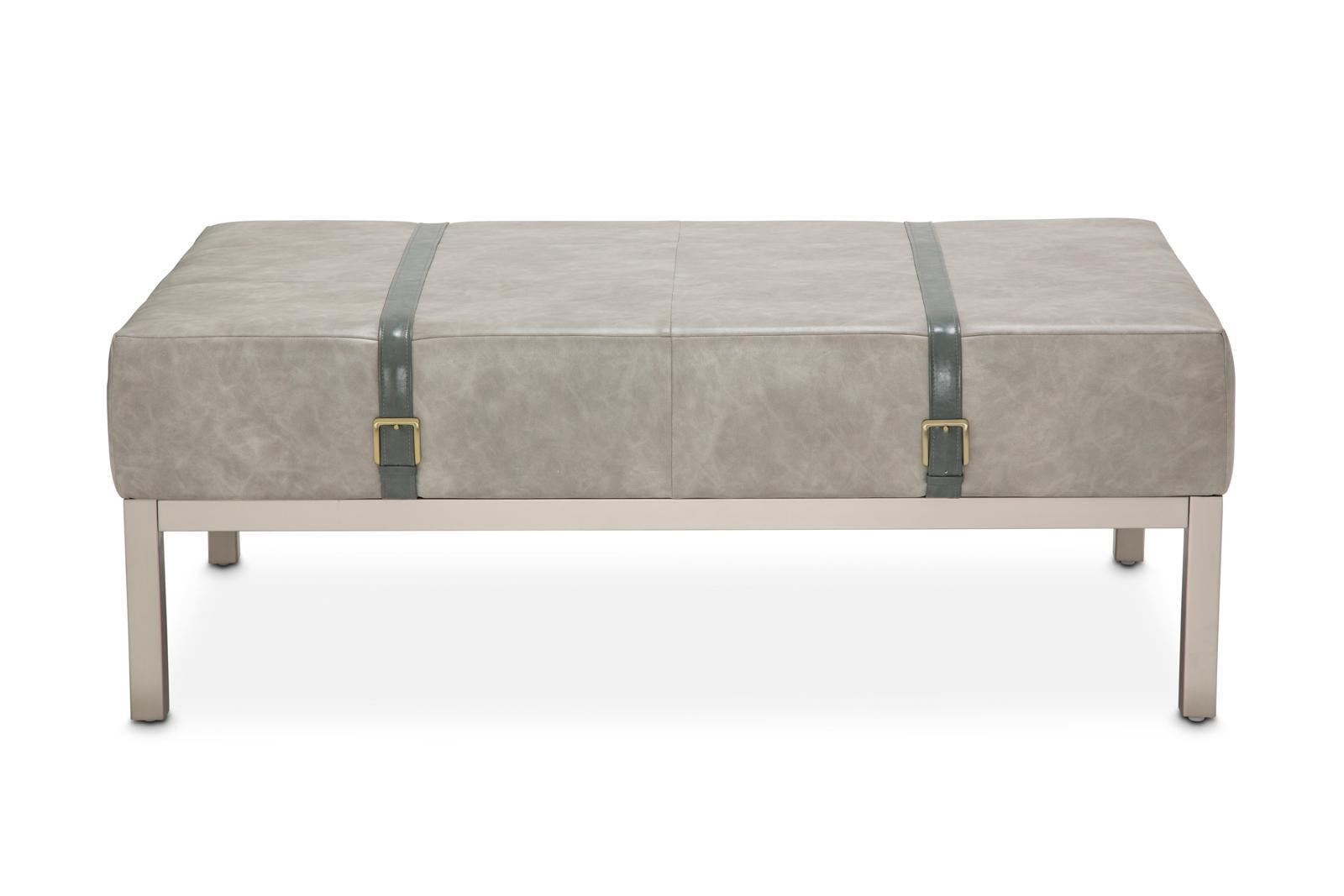 Menlo Station Rectangular Cocktail Ottoman in DoveGray