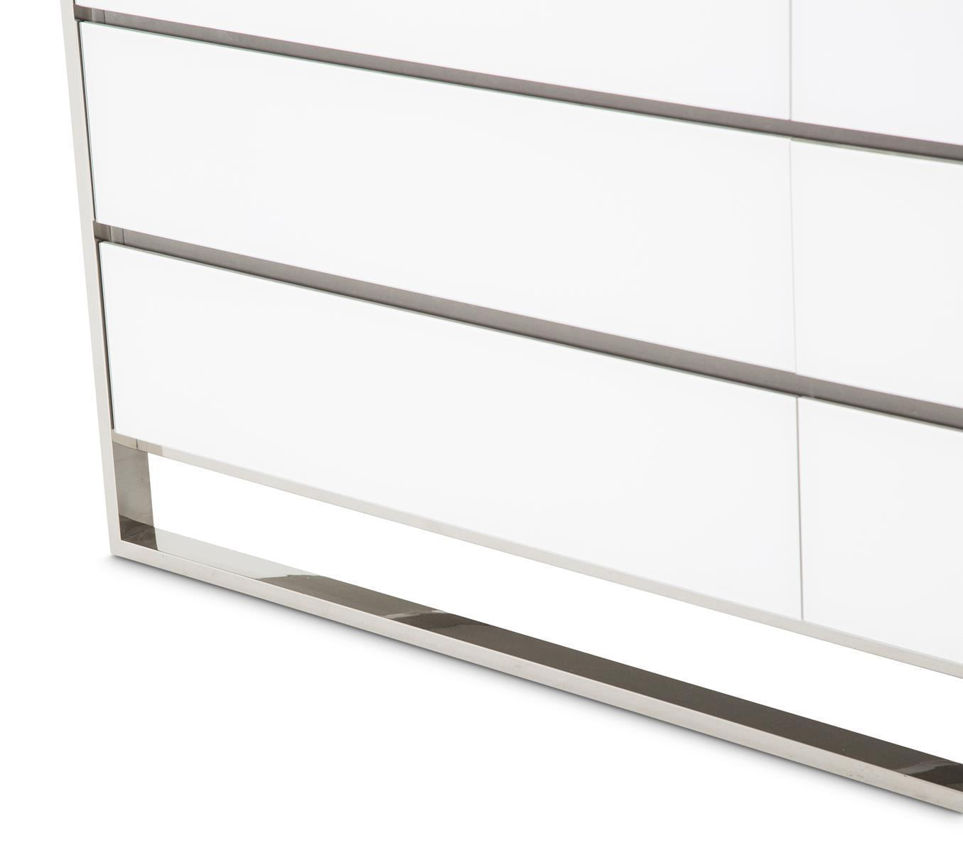 State St Metal Dresser in Glossy White