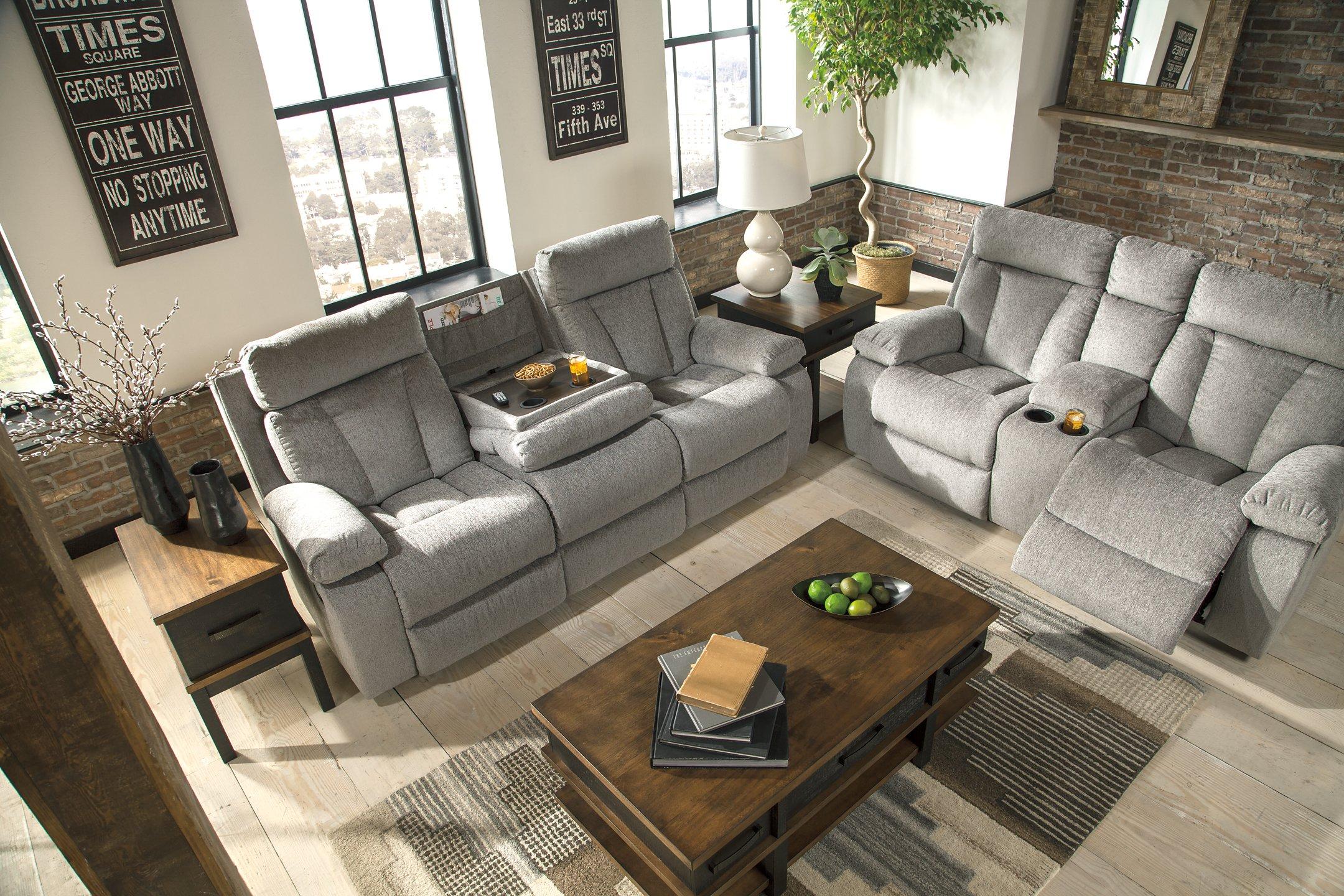 Mitchiner Reclining Sofa with Drop Down Table - Luxury Home Furniture (MI)