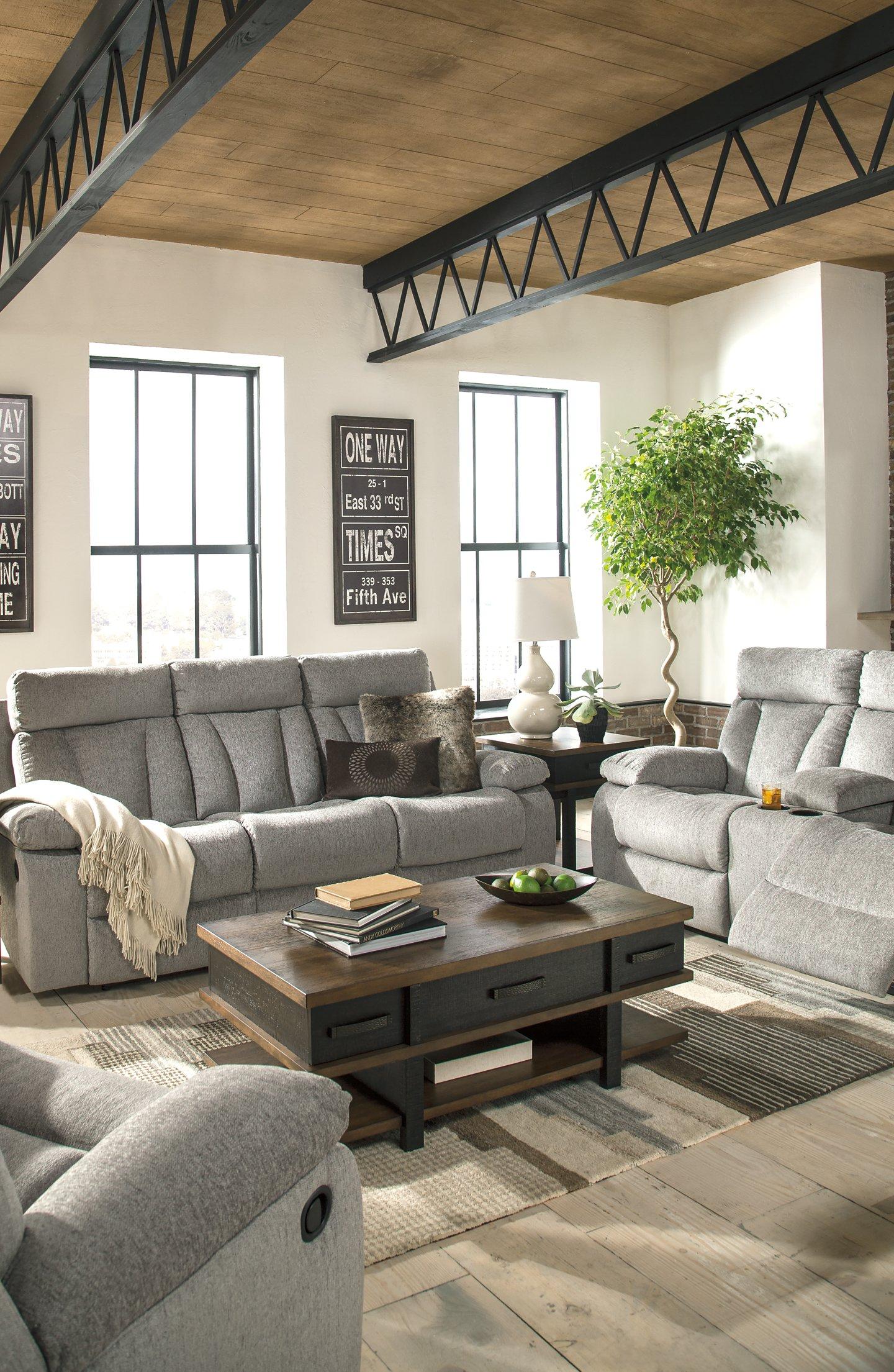 Mitchiner Reclining Sofa with Drop Down Table - Luxury Home Furniture (MI)