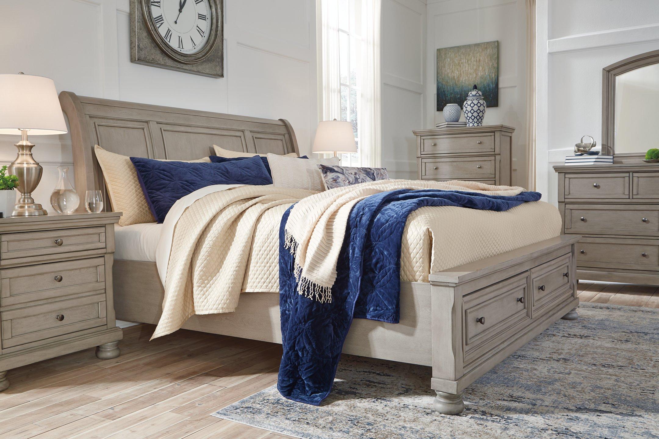 Lettner Bed with 2 Storage Drawers - Luxury Home Furniture (MI)