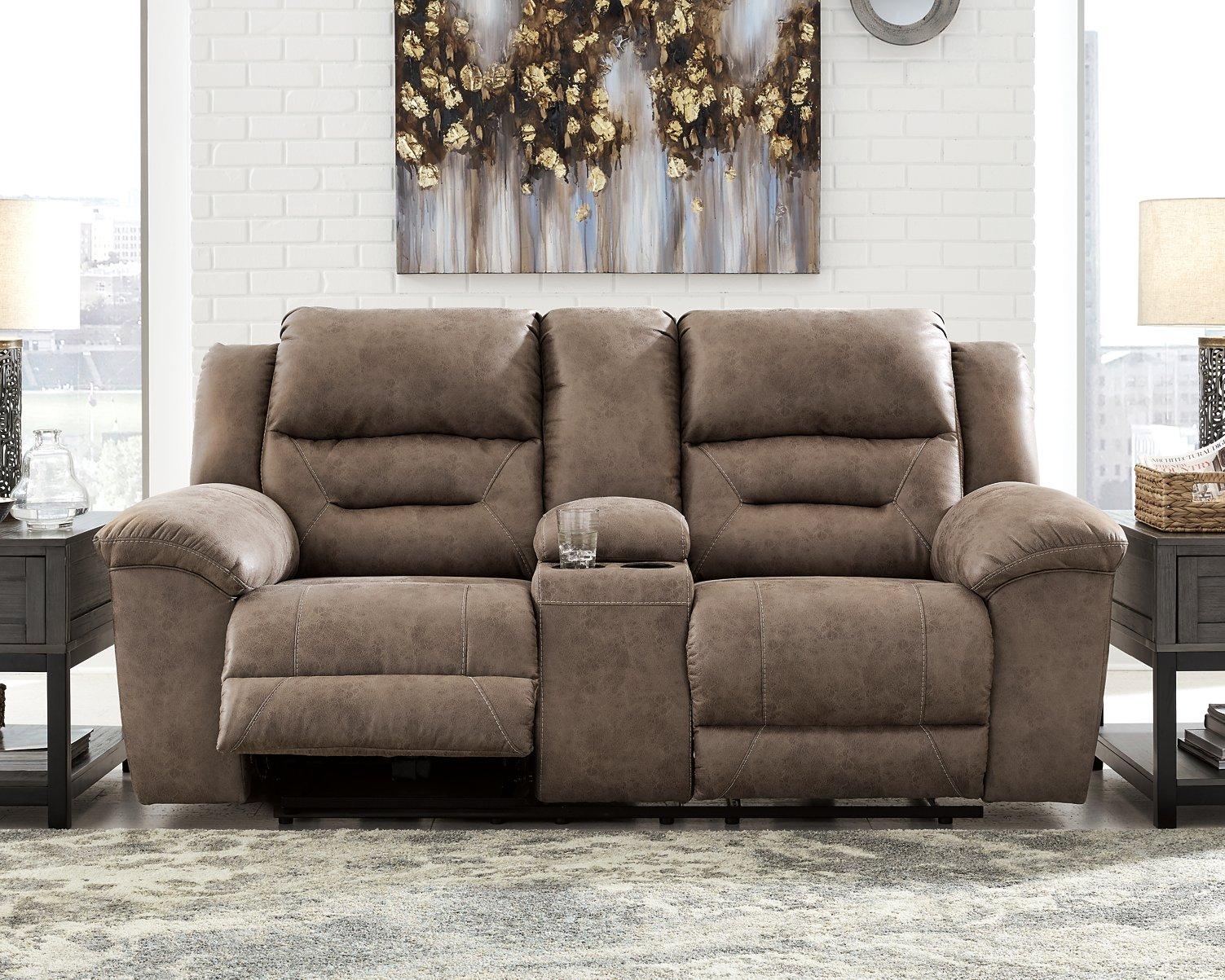 Stoneland Reclining Loveseat with Console - Luxury Home Furniture (MI)