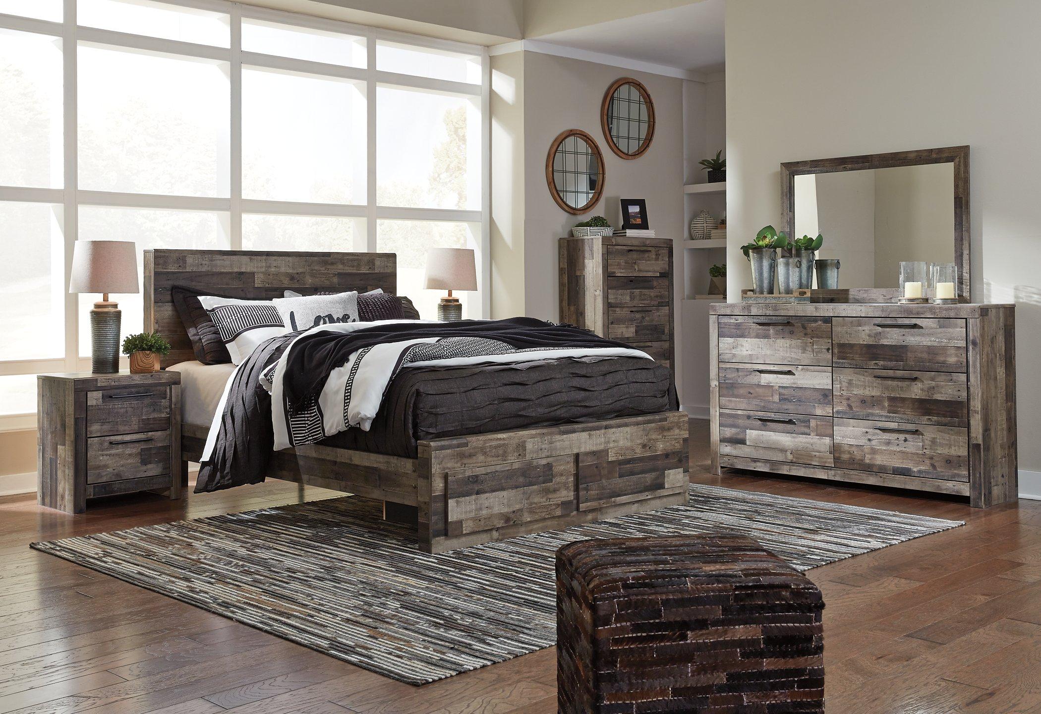 Derekson Bed with 2 Storage Drawers - Luxury Home Furniture (MI)