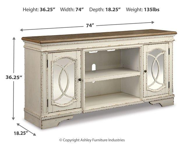 Realyn 74" TV Stand with Electric Fireplace - Luxury Home Furniture (MI)