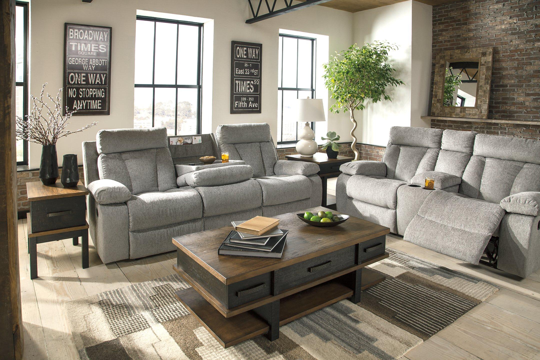 Mitchiner Reclining Sofa with Drop Down Table - Luxury Home Furniture (MI)