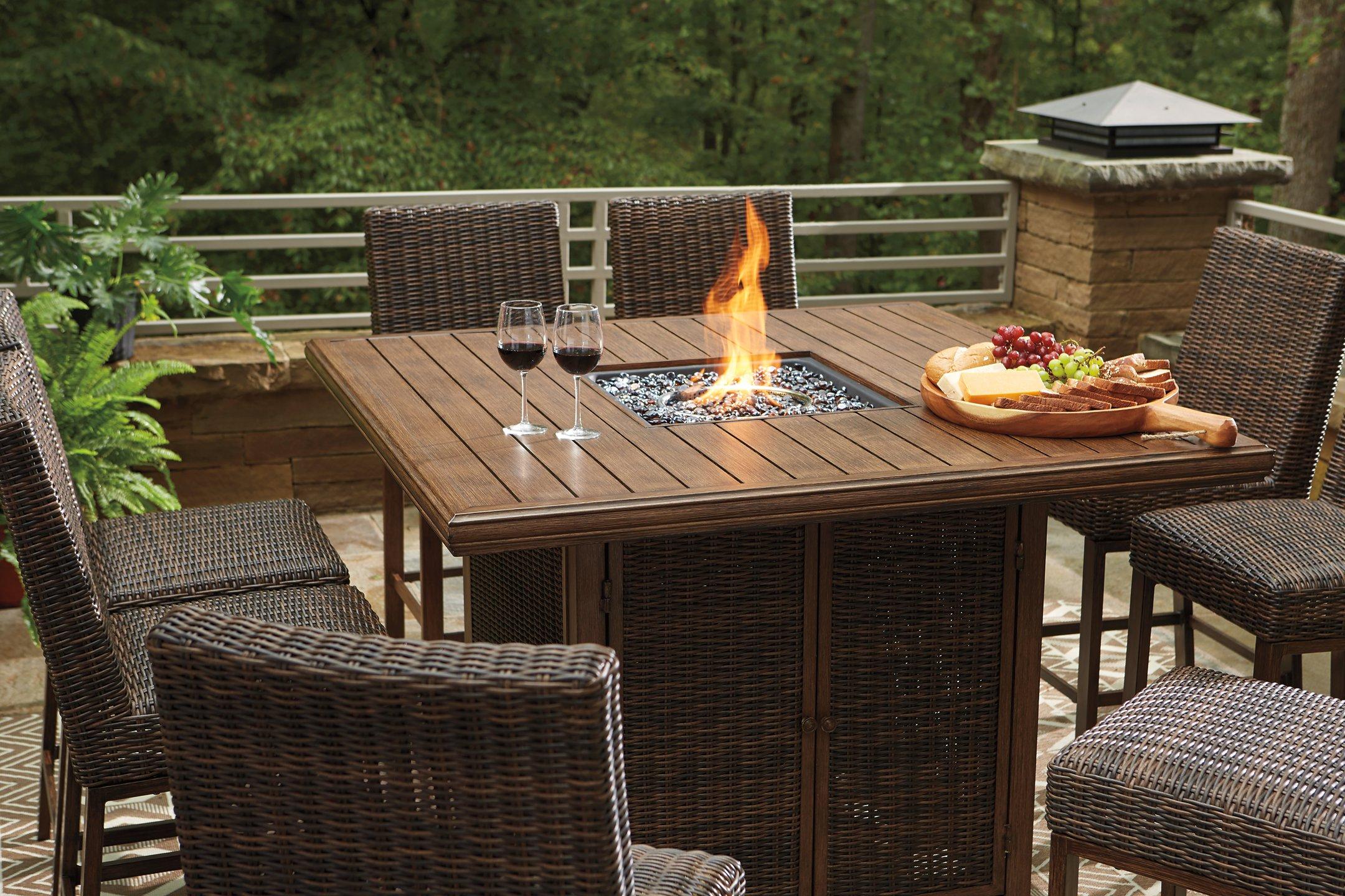 Paradise Trail Outdoor Counter Height Dining Table with 4 Barstools - Luxury Home Furniture (MI)