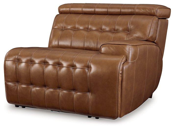 Temmpton Dual Power Leather Reclining Modular Loveseat with Console - Luxury Home Furniture (MI)