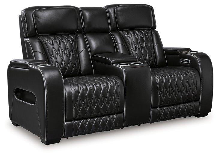 Boyington Power Reclining Loveseat with Console - Luxury Home Furniture (MI)