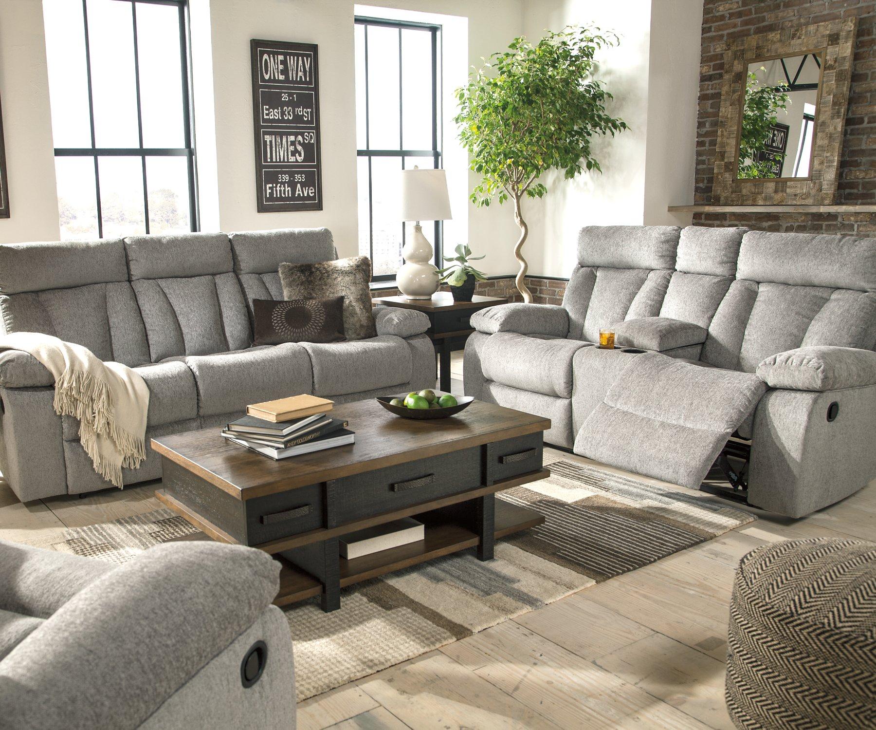 Mitchiner Reclining Sofa with Drop Down Table - Luxury Home Furniture (MI)