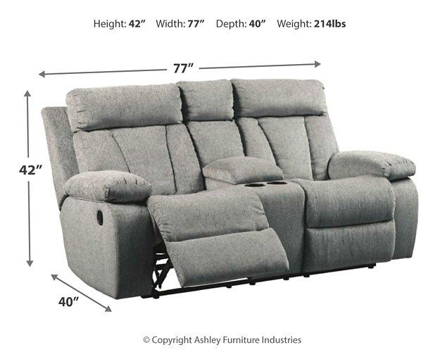 Mitchiner Reclining Loveseat with Console - Luxury Home Furniture (MI)